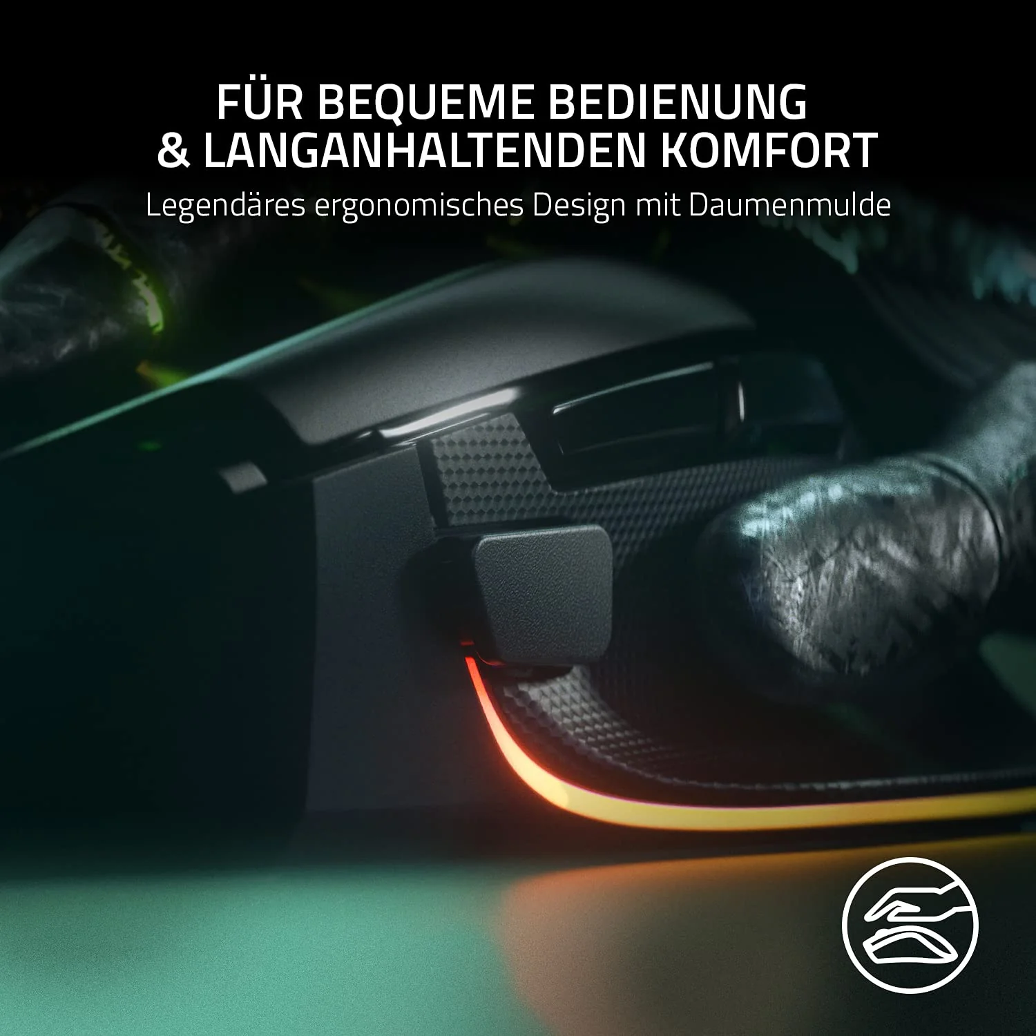 Razer Basilisk V3 - Kabelgebundene, anpassbare Gaming Maus mit Chroma RGB für PC/Mac (10+1 programmierbare Tasten, neigbares HyperScroll Mausrad, ergonomisches Design) Schwarz - Image 9