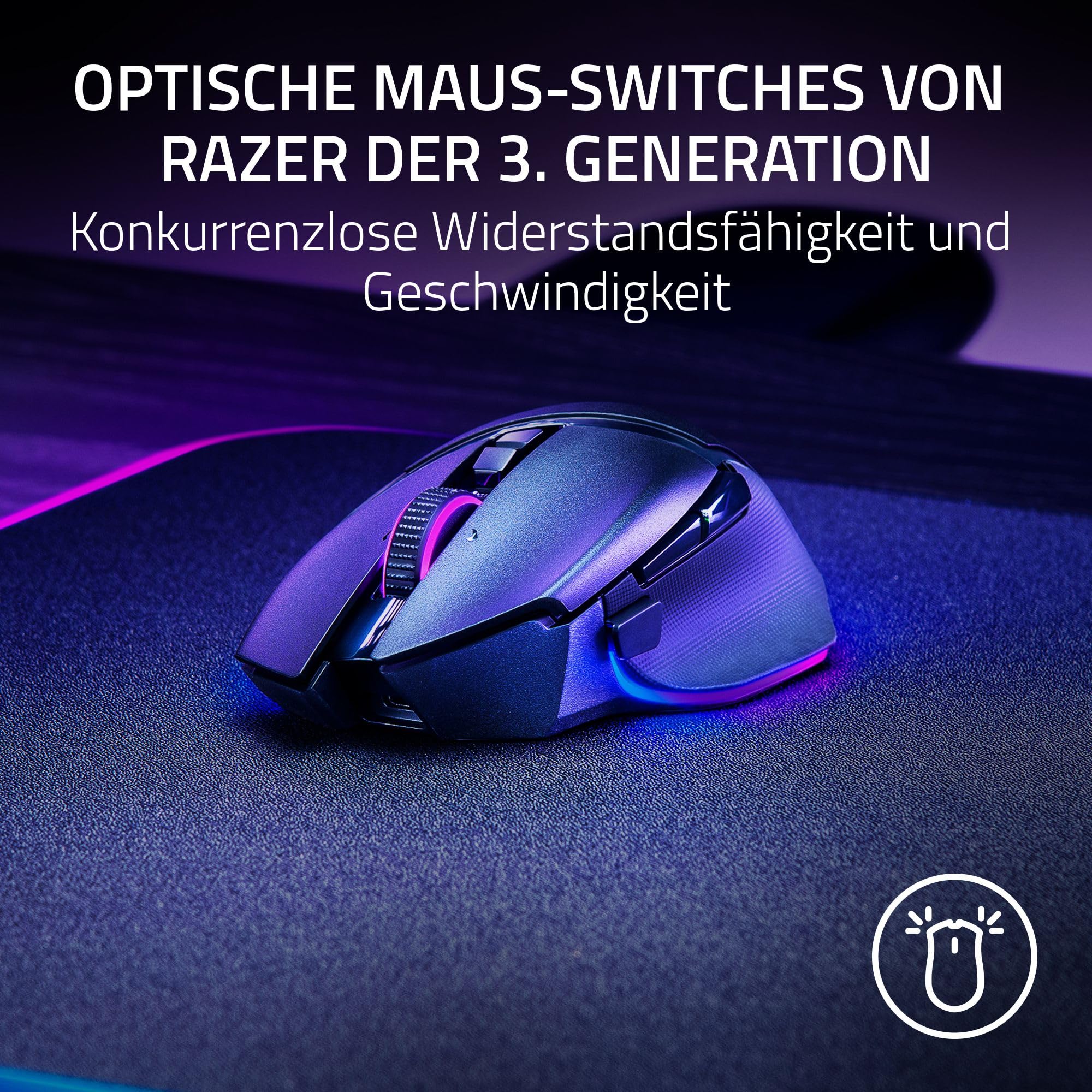 Razer Basilisk V3 Pro 35K - Vollständig anpassbare kabellose ergonomische Gaming-Maus mit Chroma RGB - 35K optischer Sensor (konfigurierbares Rad, 1K Hz Polling-Rate, 13 anpassbare Tasten) Schwarz - Image 4