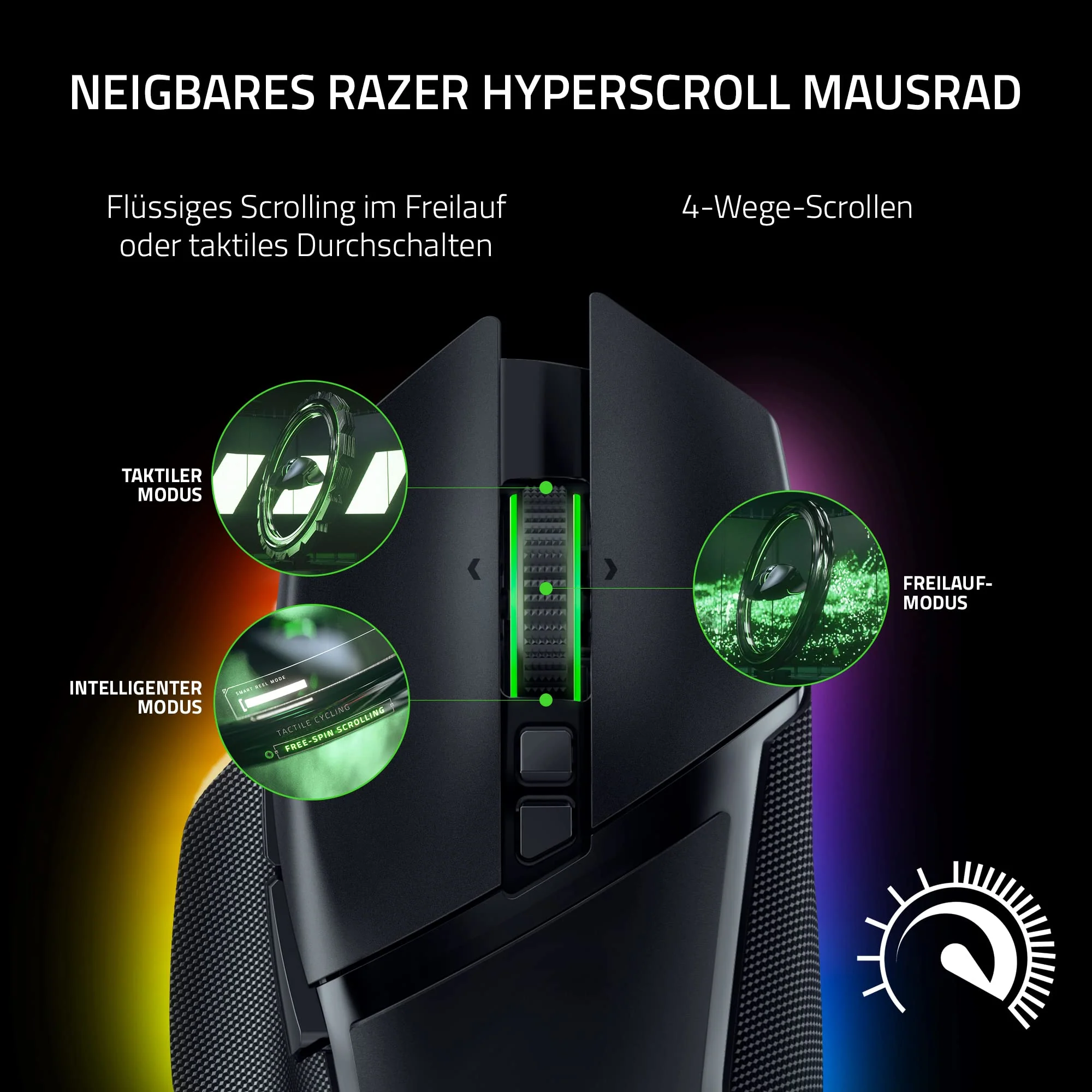 Razer Basilisk V3 Pro - Anpassbare kabellose Gaming-Maus HyperScroll Tilt Wheel (Focus Pro 30K Optischer Sensor, 13-Zonen Chroma-Beleuchtung, 10+1 Programmierbare Tasten) Schwarz - Image 11