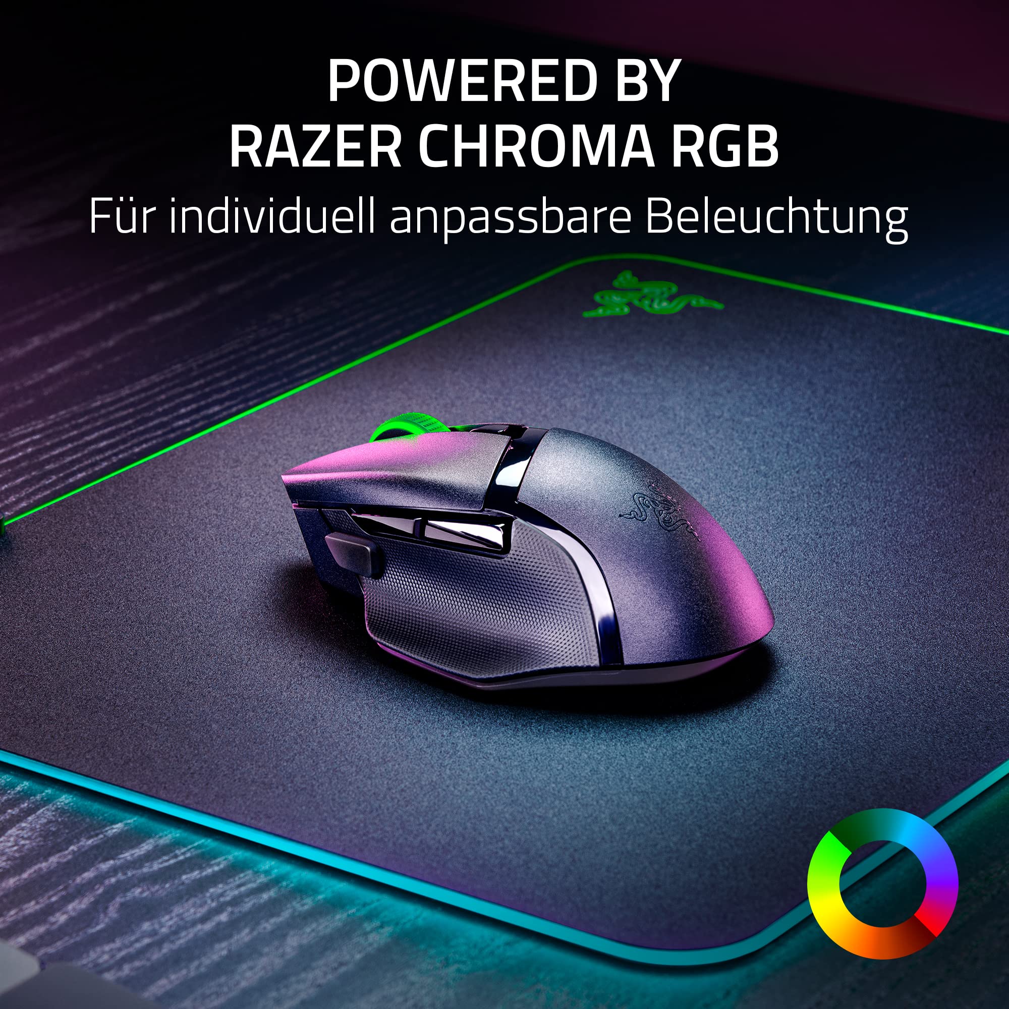 Razer Basilisk V3 Pro - Anpassbare kabellose Gaming-Maus HyperScroll Tilt Wheel (Focus Pro 30K Optischer Sensor, 13-Zonen Chroma-Beleuchtung, 10+1 Programmierbare Tasten) Schwarz - Image 12