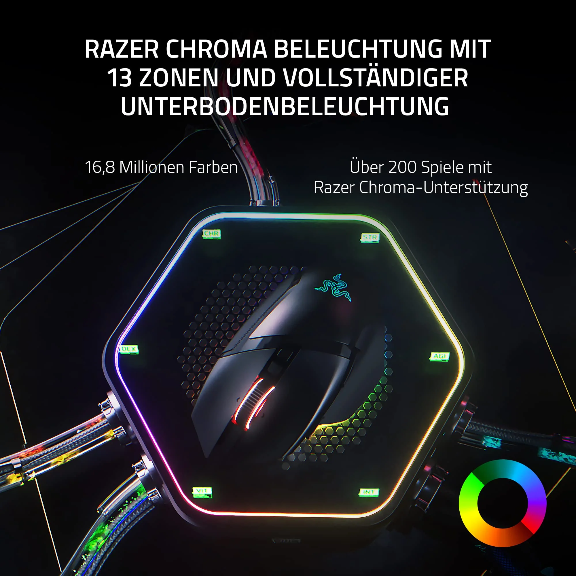 Razer Basilisk V3 Pro - Anpassbare kabellose Gaming-Maus HyperScroll Tilt Wheel (Focus Pro 30K Optischer Sensor, 13-Zonen Chroma-Beleuchtung, 10+1 Programmierbare Tasten) Schwarz - Image 4