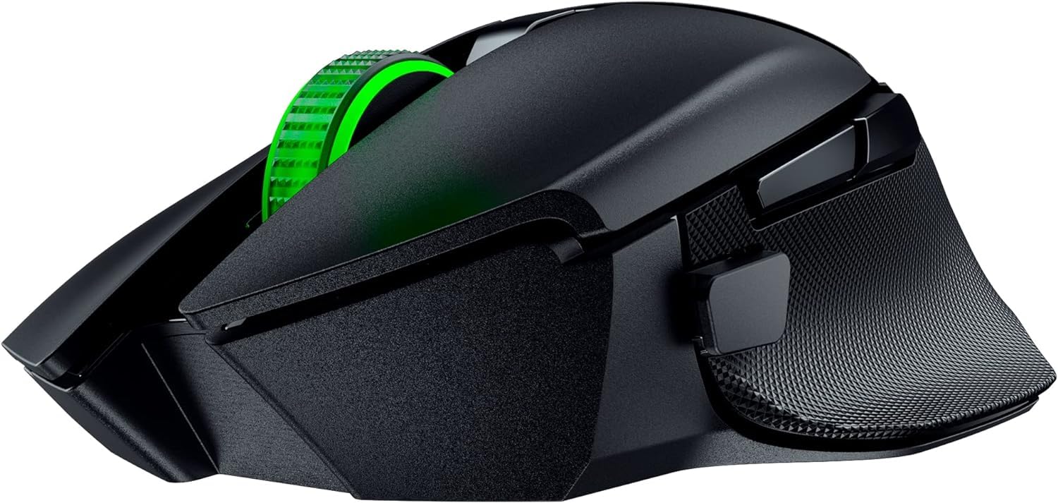 Razer Basilisk V3 X HyperSpeed - Anpassbare kabellose Gaming-Maus (Ergonomische Form mit 9 anpassbaren Bedienelementen, HyperSpeed Wireless, Bluetooth, 5G Advanced 18K Optical Sensor) Schwarz - Image 3