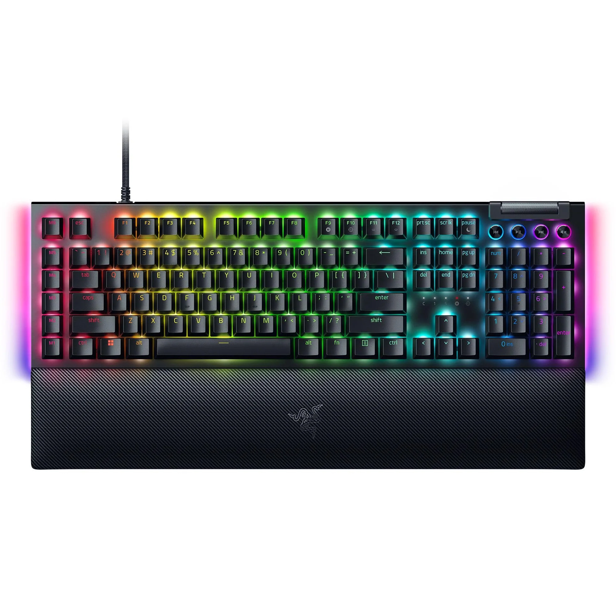 Razer BlackWidow V4 (Green Switch) - Mechanische Gaming-Tastatur - Razer Snap Tap (Mechanische Clicky Switches, 6 Makro-Tasten, Doubleshot-ABS-Tastenkappen, RGB Chroma) QWERTZ DE-Layout | Schwarz - Image 2