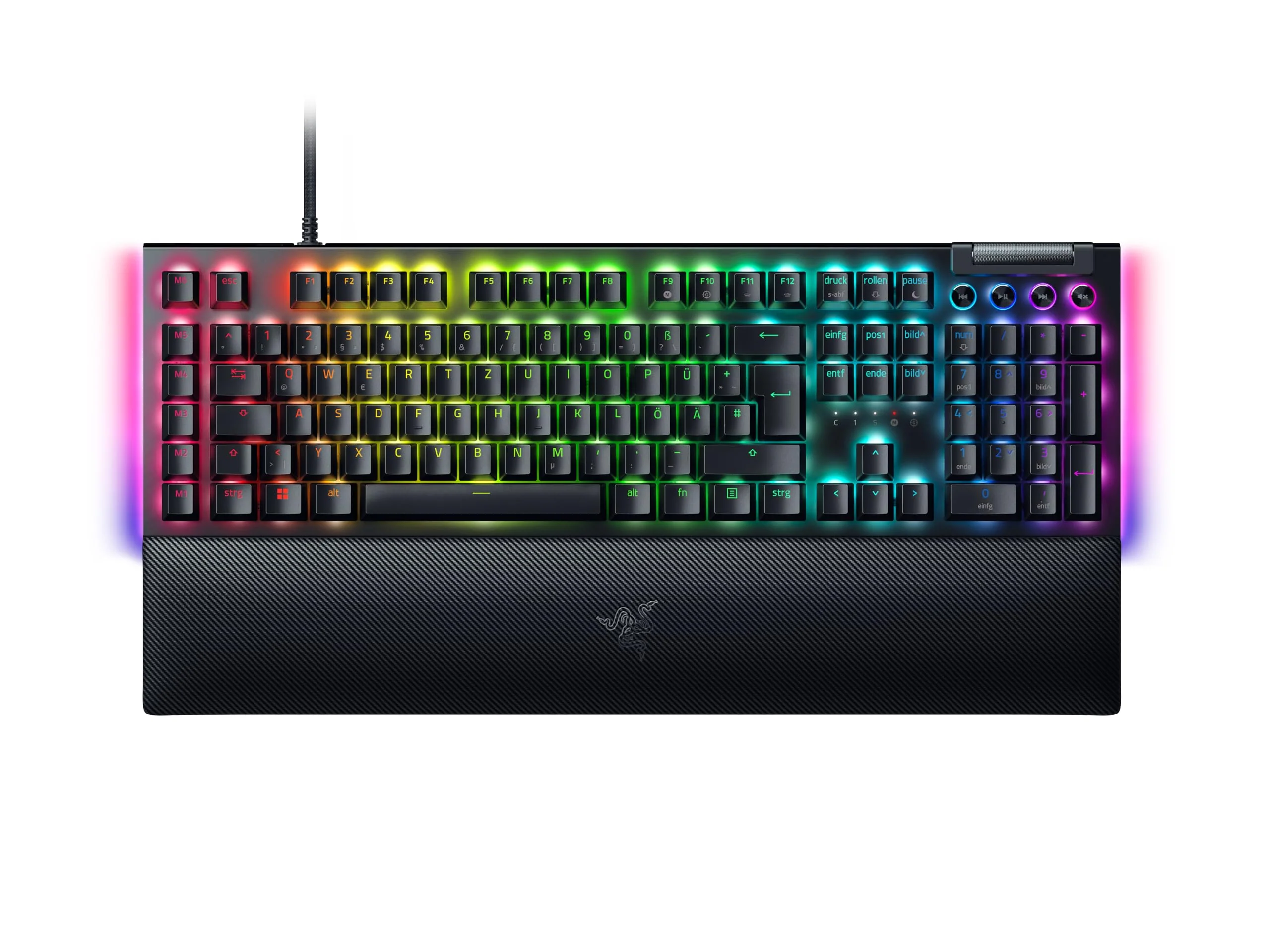 Razer BlackWidow V4 (Green Switch) - Mechanische Gaming-Tastatur - Razer Snap Tap (Mechanische Clicky Switches, 6 Makro-Tasten, Doubleshot-ABS-Tastenkappen, RGB Chroma) QWERTZ DE-Layout | Schwarz - Image 6
