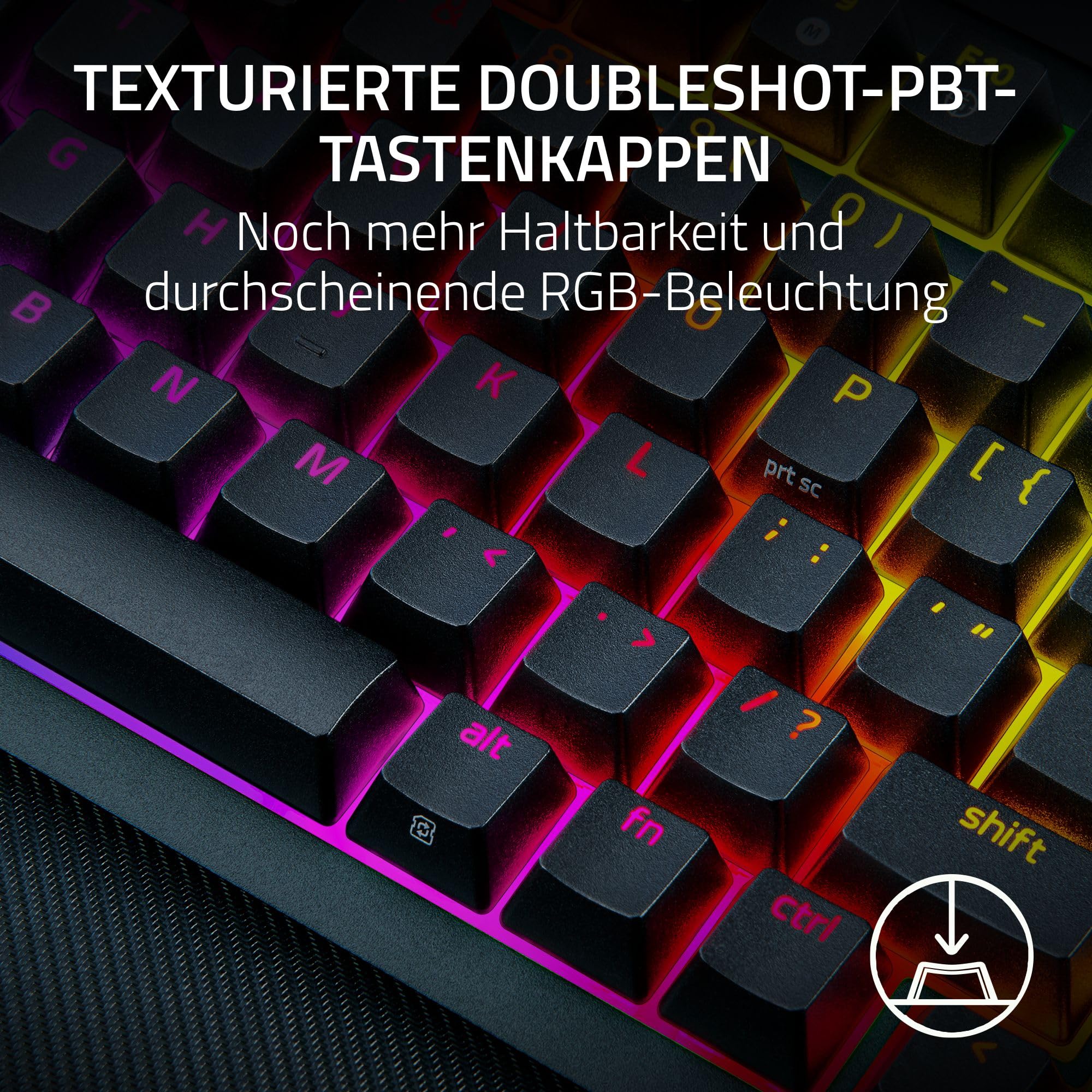 Razer BlackWidow V4 Pro 75% - Kabellose Hot-Swap-Gaming-Tastatur - OLED-Display (Befehlsrad, 4K Hz & Bluetooth-Konnektivität, magnetische Handballenauflage) ISO US-Layout | Schwarz - Image 7