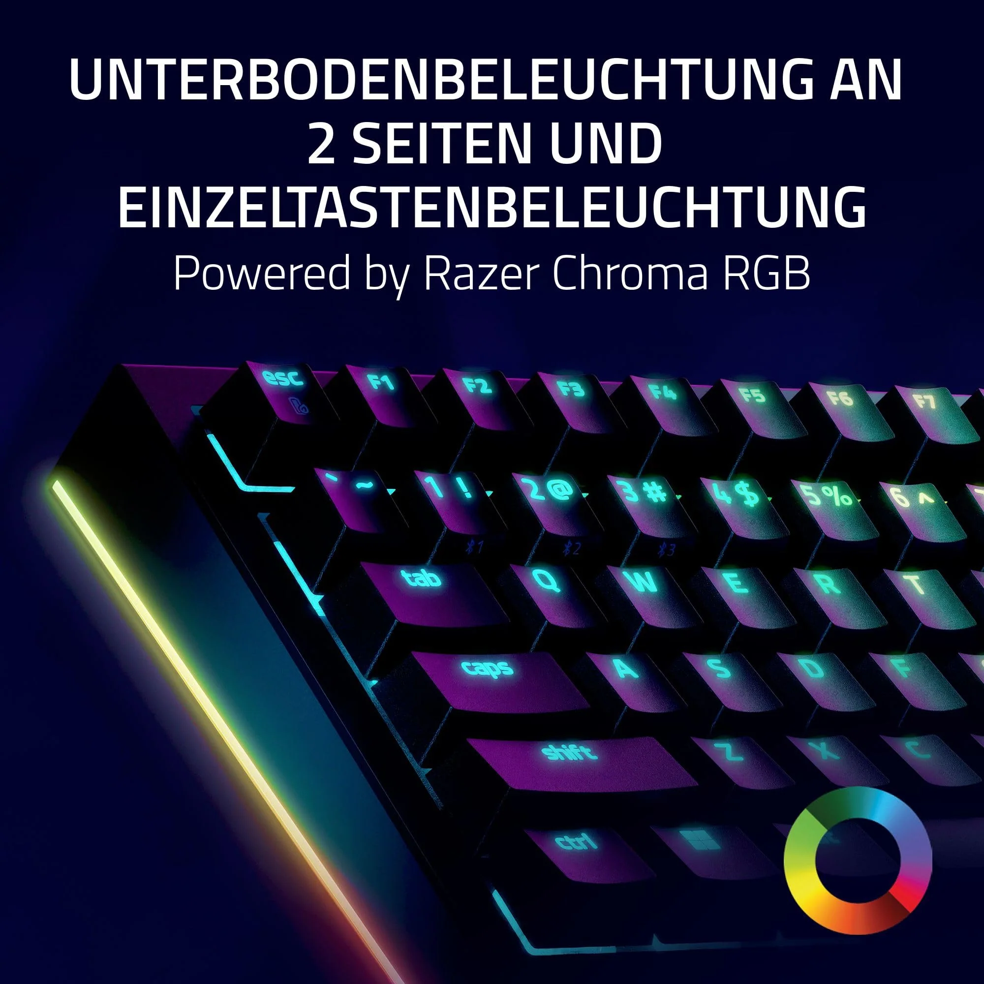 Razer BlackWidow V4 Pro 75% - Kabellose Hot-Swap-Gaming-Tastatur - OLED-Display (Befehlsrad, 4K Hz & Bluetooth-Konnektivität, magnetische Handballenauflage) ISO US-Layout | Schwarz - Image 8