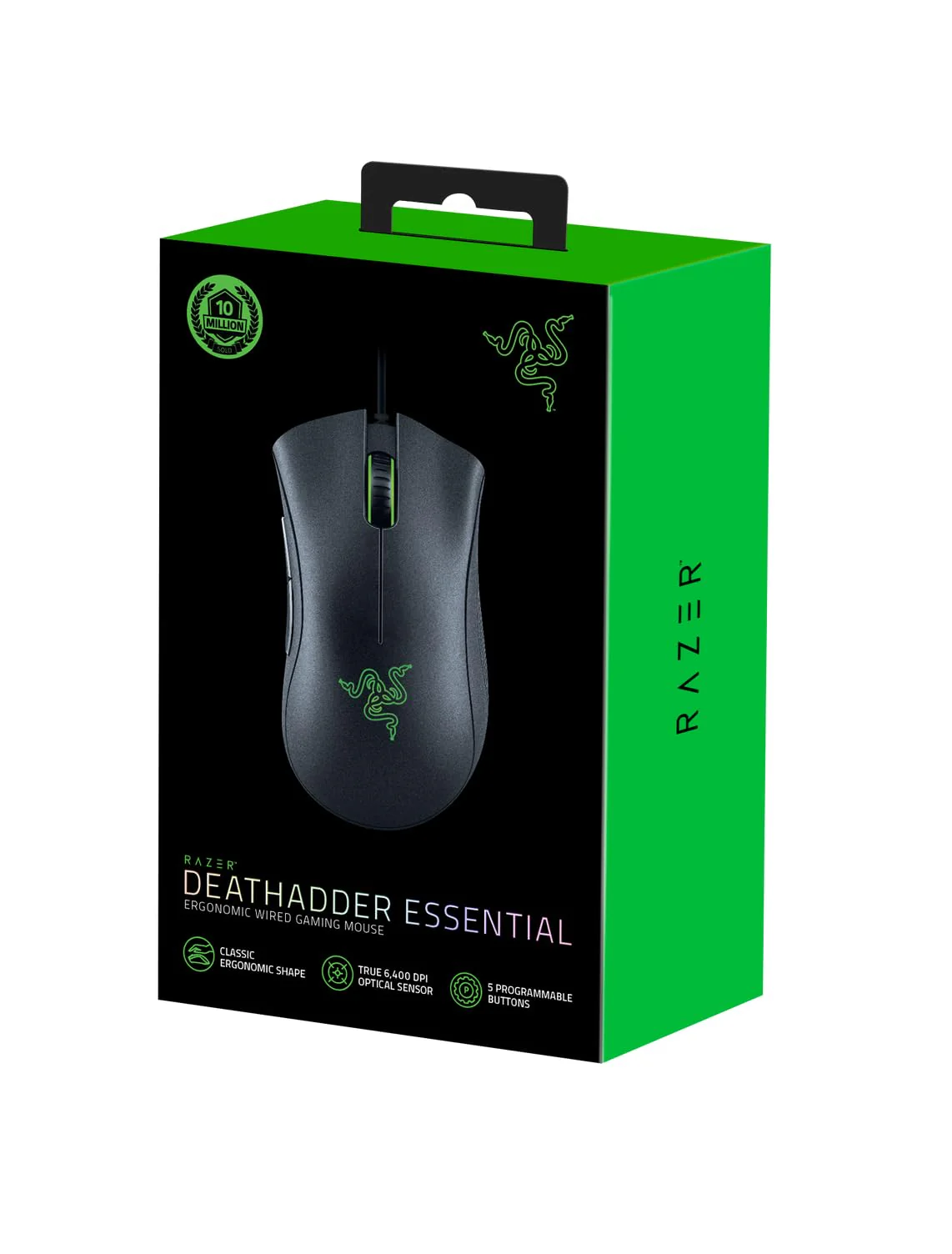 Razer DeathAdder Essential (2021) - Kabelgebundene Gaming-Maus mit Optischem Sensor mit 6400 DPI (5 programmierbare Tasten, Ergonomischer Formfaktor, 10 Millionen Klicks Lebensdauer) Schwarz - Image 4