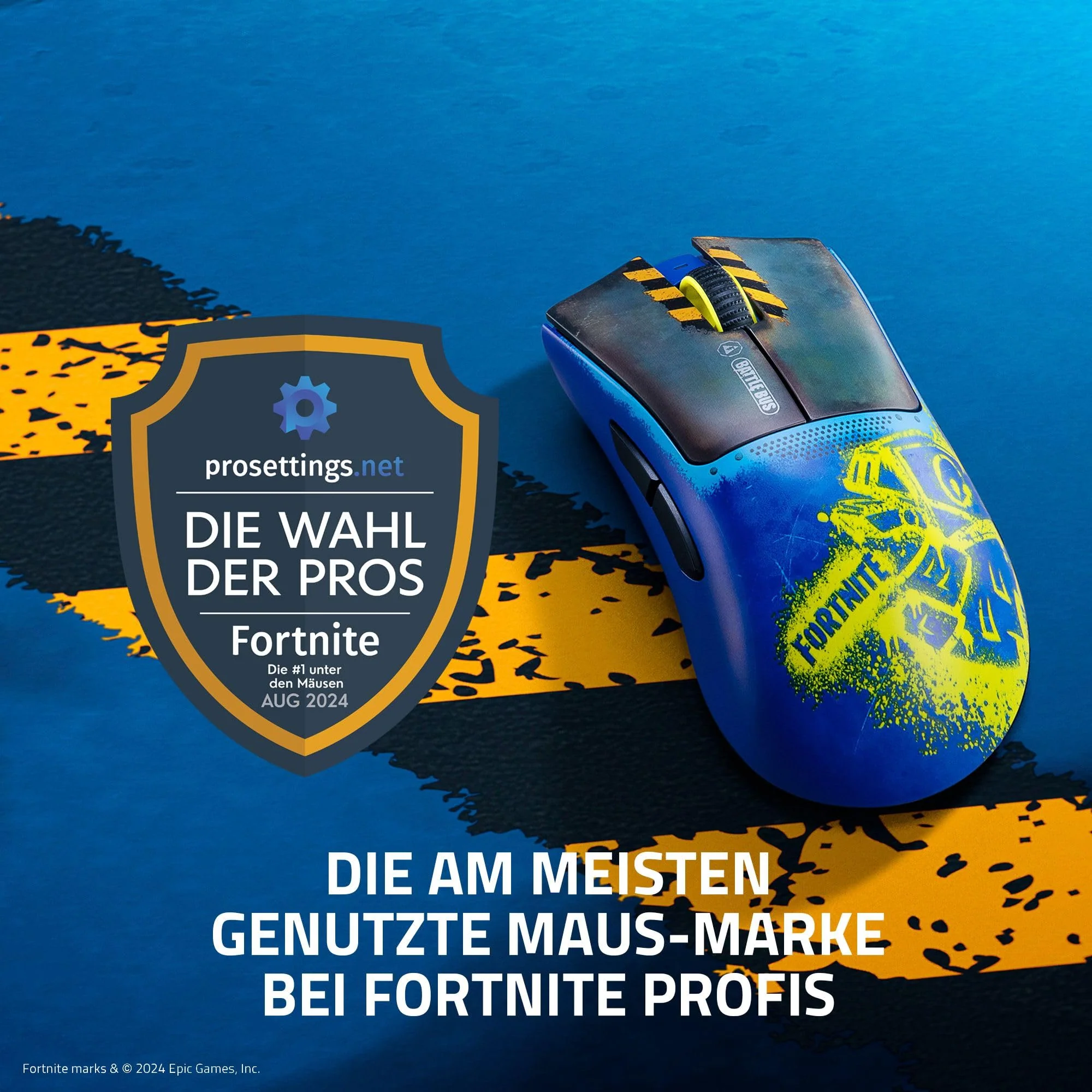 Razer DeathAdder V3 Pro - Fortnite Edition Kabellose Esports Gaming-Maus - Focus Pro 30K DPI optischer Sensor (63g leicht, ergonomische Form, Mausschalter Gen-3, HyperSpeed Wireless) Fortnite - Image 10