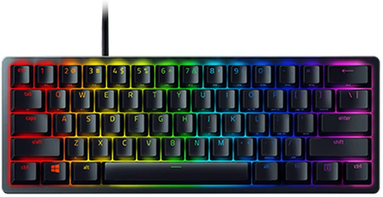 Razer Huntsman Mini (Red Switch) - Kompakte 60% Gaming Tastatur (Lineare Optisch-Mechanische Switches, Doubleshot PBT-Tastenkappen, Abnehmbares USB-C Kabel) QWERTZ DE-Layout | Schwarz - Image 2