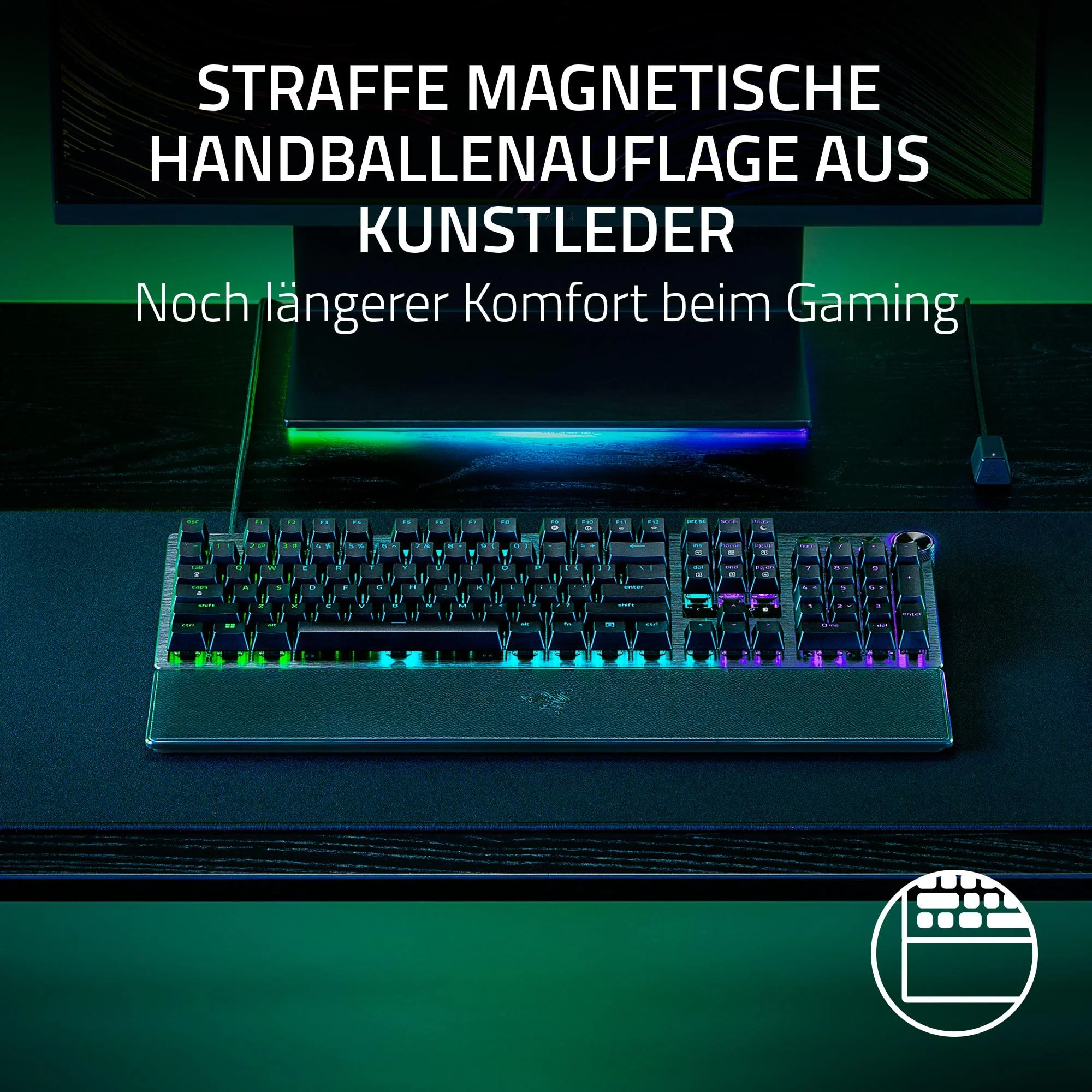 Razer Huntsman V3 Pro - Analoges optisches E-Sport-Keyboard Snap Tap & Rapid Trigger (Schnellfeuer-Modus, Multifunktionaler Drehregler, Doubleshot-PBT-Tastenkappen) DE-Layout | Schwarz - Image 10