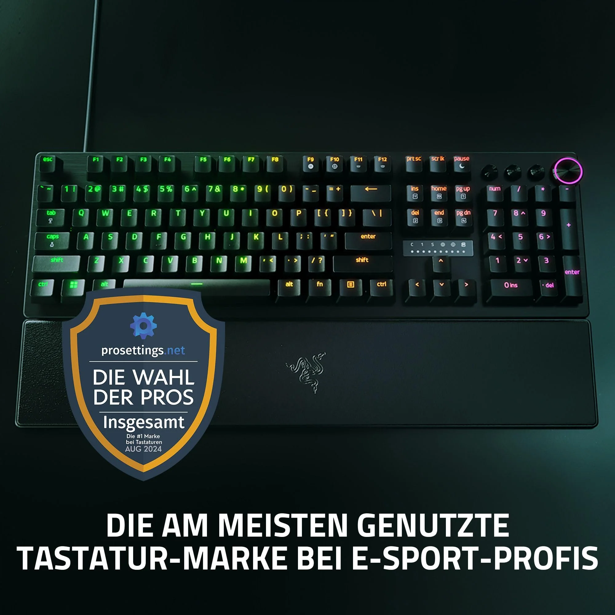Razer Huntsman V3 Pro - Analoges optisches E-Sport-Keyboard Snap Tap & Rapid Trigger (Schnellfeuer-Modus, Multifunktionaler Drehregler, Doubleshot-PBT-Tastenkappen) DE-Layout | Schwarz - Image 16