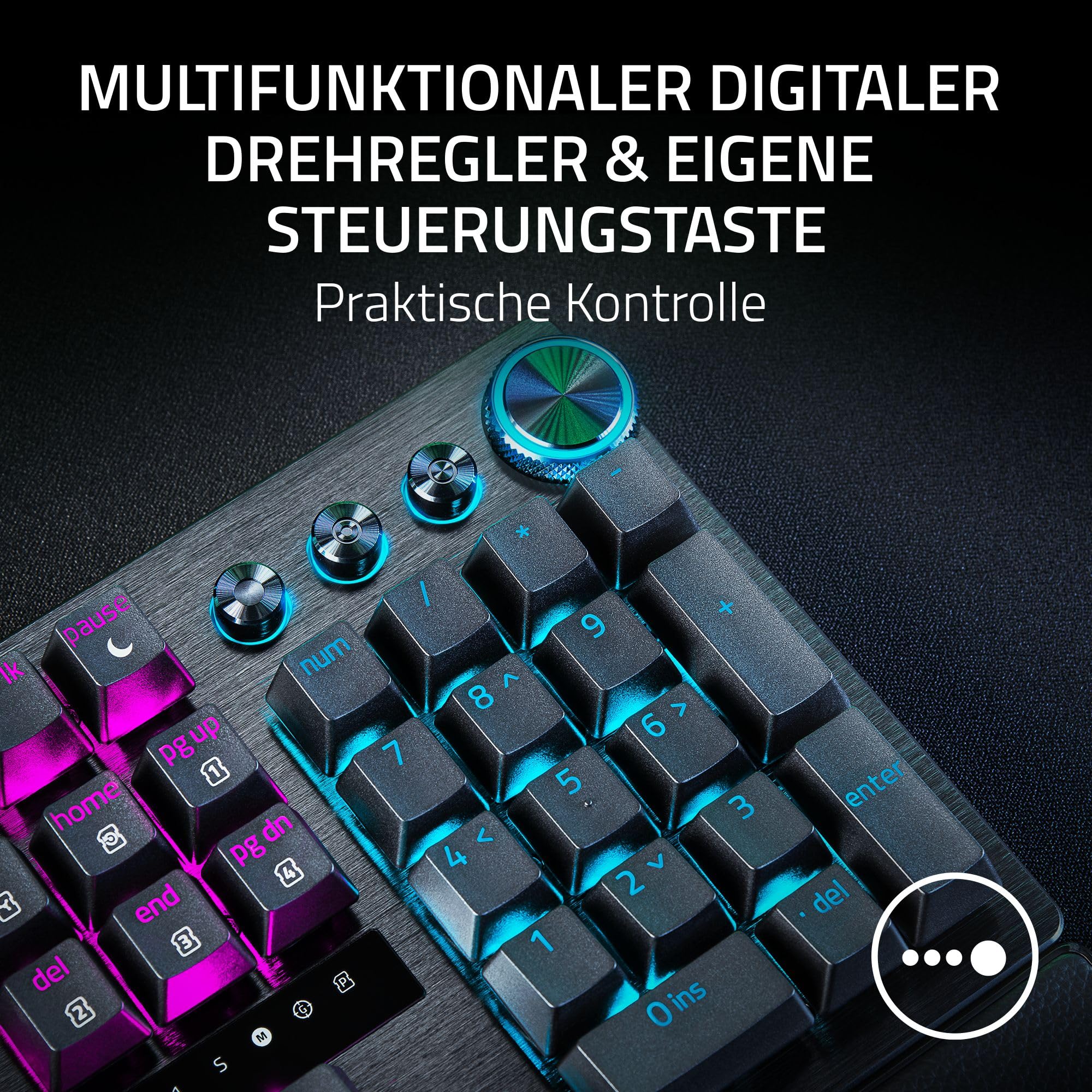 Razer Huntsman V3 Pro - Analoges optisches E-Sport-Keyboard Snap Tap & Rapid Trigger (Schnellfeuer-Modus, Multifunktionaler Drehregler, Doubleshot-PBT-Tastenkappen) DE-Layout | Schwarz - Image 21