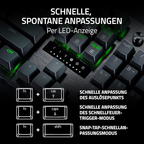 Razer Huntsman V3 Pro - Analoges optisches E-Sport-Keyboard Snap Tap & Rapid Trigger (Schnellfeuer-Modus, Multifunktionaler Drehregler, Doubleshot-PBT-Tastenkappen) DE-Layout | Schwarz - Image 6