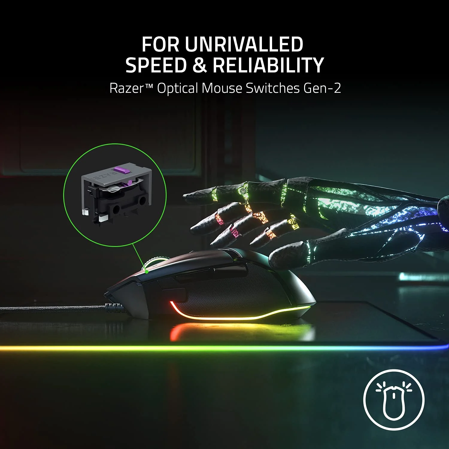 Razer Huntsman V3 Pro Tenkeyless - Analoge optische E-Sport-Tastatur & Basilisk V3 - Kabelgebundene, anpassbare Gaming Maus mit Chroma RGB für PC/Mac - Image 3