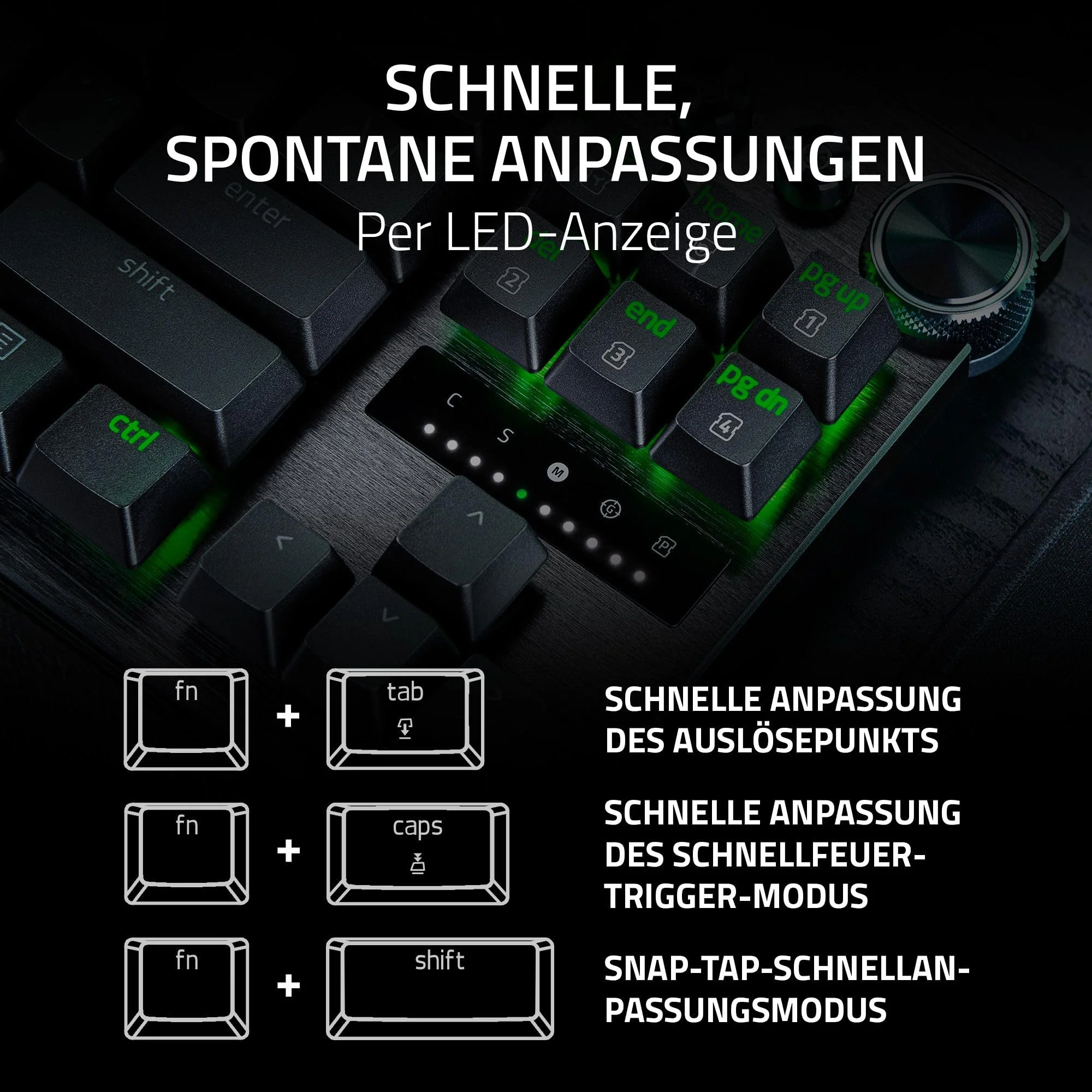 Razer Huntsman V3 Pro Tenkeyless - Analoge optische TKL E-Sport PC-Tastatur ohne Ziffernblock Snap Tap & Rapid Trigger (Digitaler Drehregler & Steuerungstaste) DE-Layout | Schwarz - Image 13