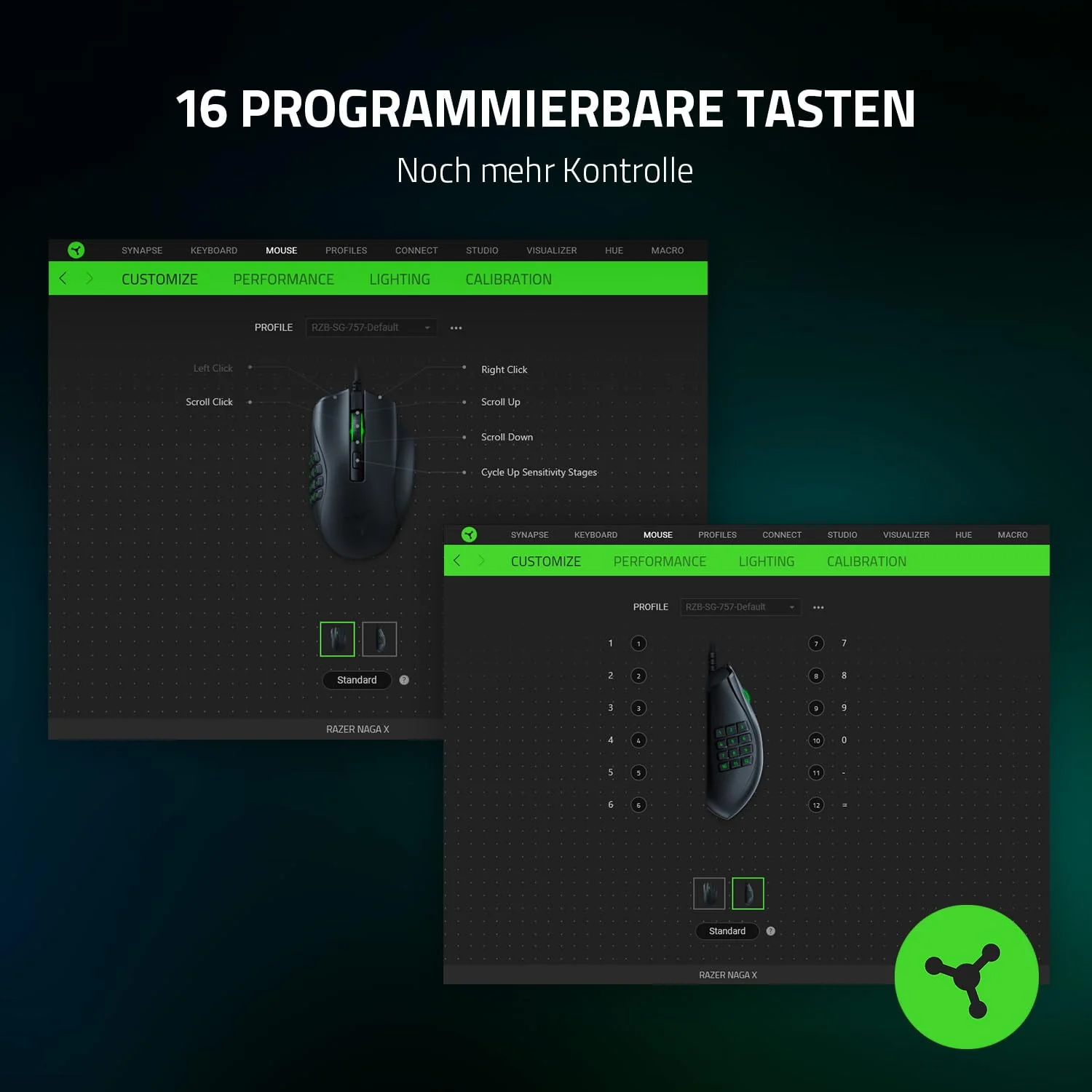 Razer Naga X - Kabelgebundene Gaming Maus mit 16 programmierbaren Tasten für PC/Mac (Optische Maus Switches, optischer 5G-Sensor, Speedflex-Kabel, Chroma RGB Beleuchtung) Schwarz - Image 2