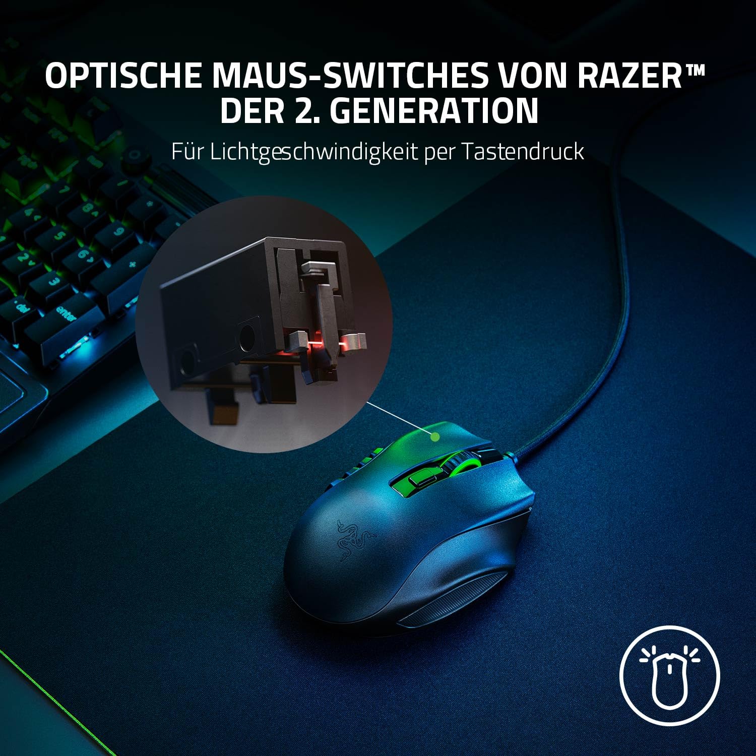 Razer Naga X - Kabelgebundene Gaming Maus mit 16 programmierbaren Tasten für PC/Mac (Optische Maus Switches, optischer 5G-Sensor, Speedflex-Kabel, Chroma RGB Beleuchtung) Schwarz - Image 4