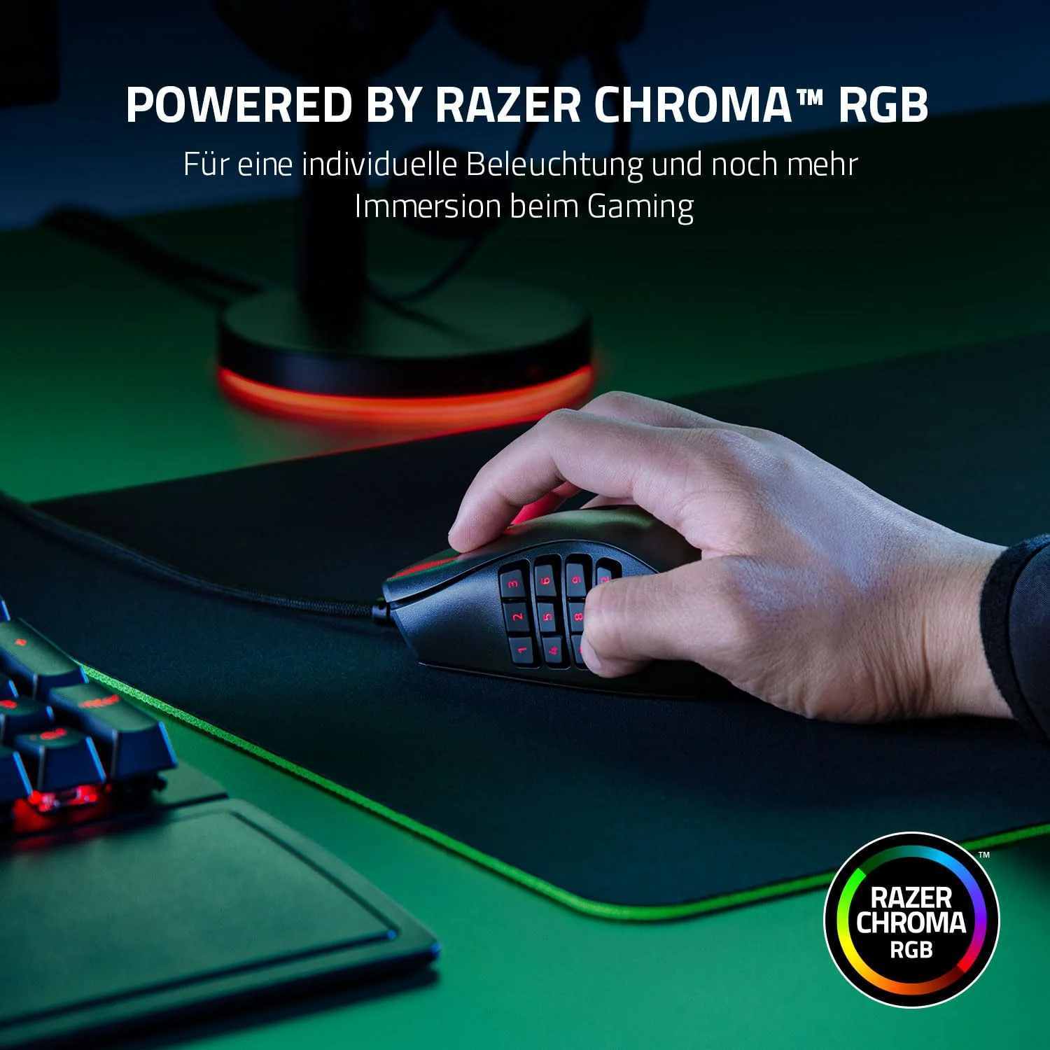 Razer Naga X - Kabelgebundene Gaming Maus mit 16 programmierbaren Tasten für PC/Mac (Optische Maus Switches, optischer 5G-Sensor, Speedflex-Kabel, Chroma RGB Beleuchtung) Schwarz - Image 7