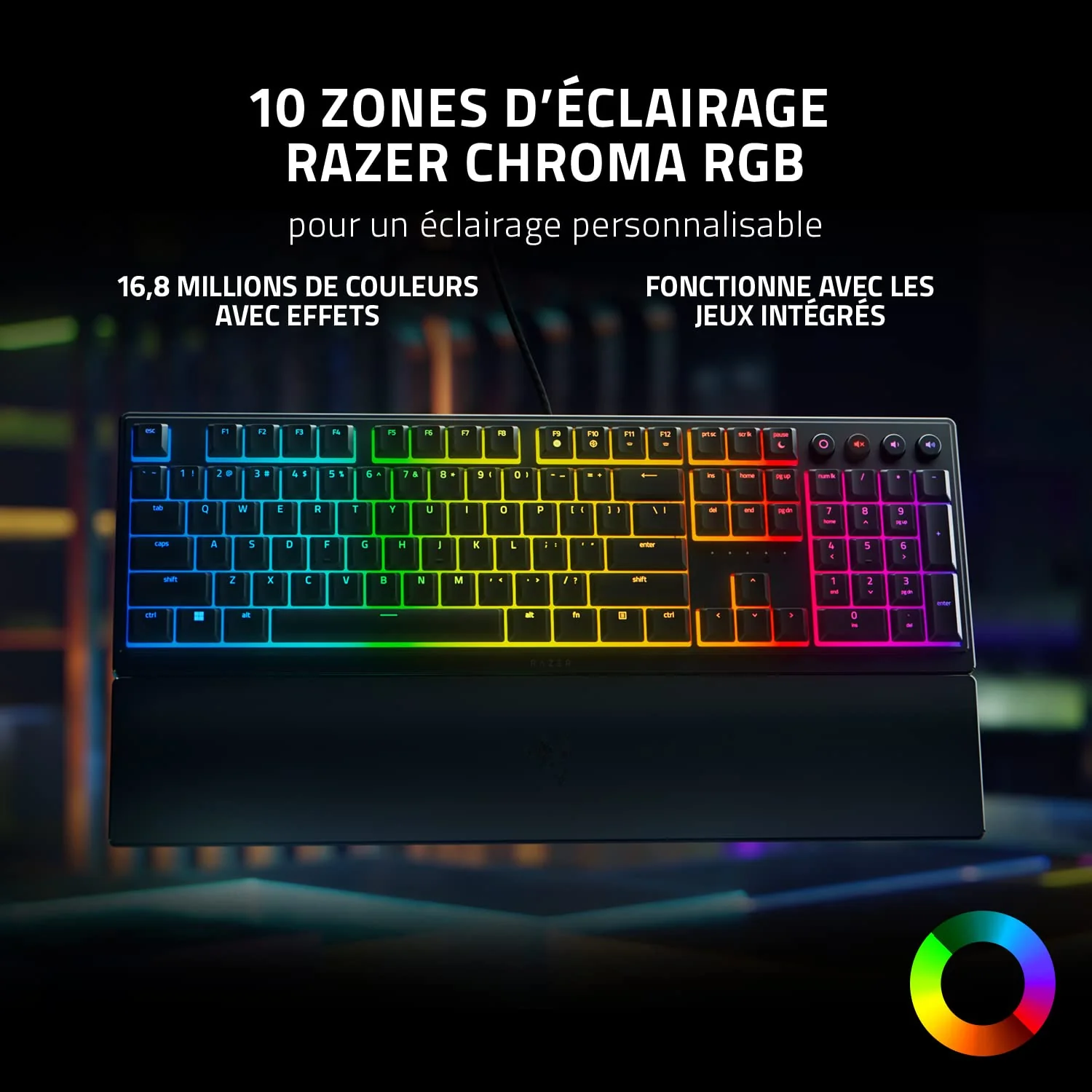 Razer Ornata V3 Mechanische Gaming-Tastatur, RGB-Chroma, Handballenauflage, AZERTY-Tastatur - Image 2