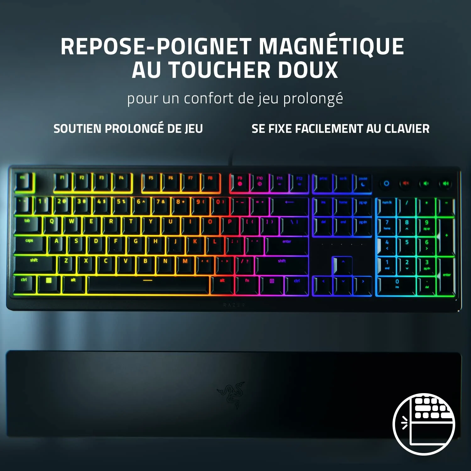 Razer Ornata V3 Mechanische Gaming-Tastatur, RGB-Chroma, Handballenauflage, AZERTY-Tastatur - Image 7
