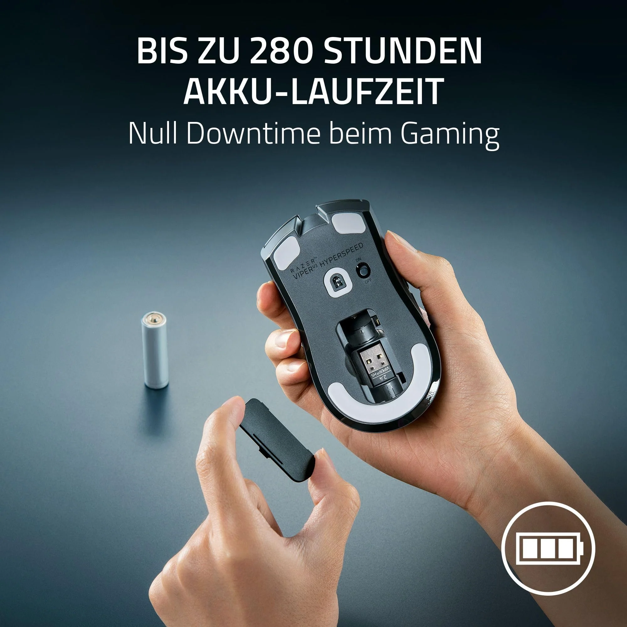 Razer Viper V3 HyperSpeed - Kabellose Esports Maus (Focus Pro 30K Optical Sensor, Bis zu 280 Std. Akku, Mechanische Maus-Switches der 2. Generation, kabellose Abtastrate von 4000 Hz) Schwarz - Image 5