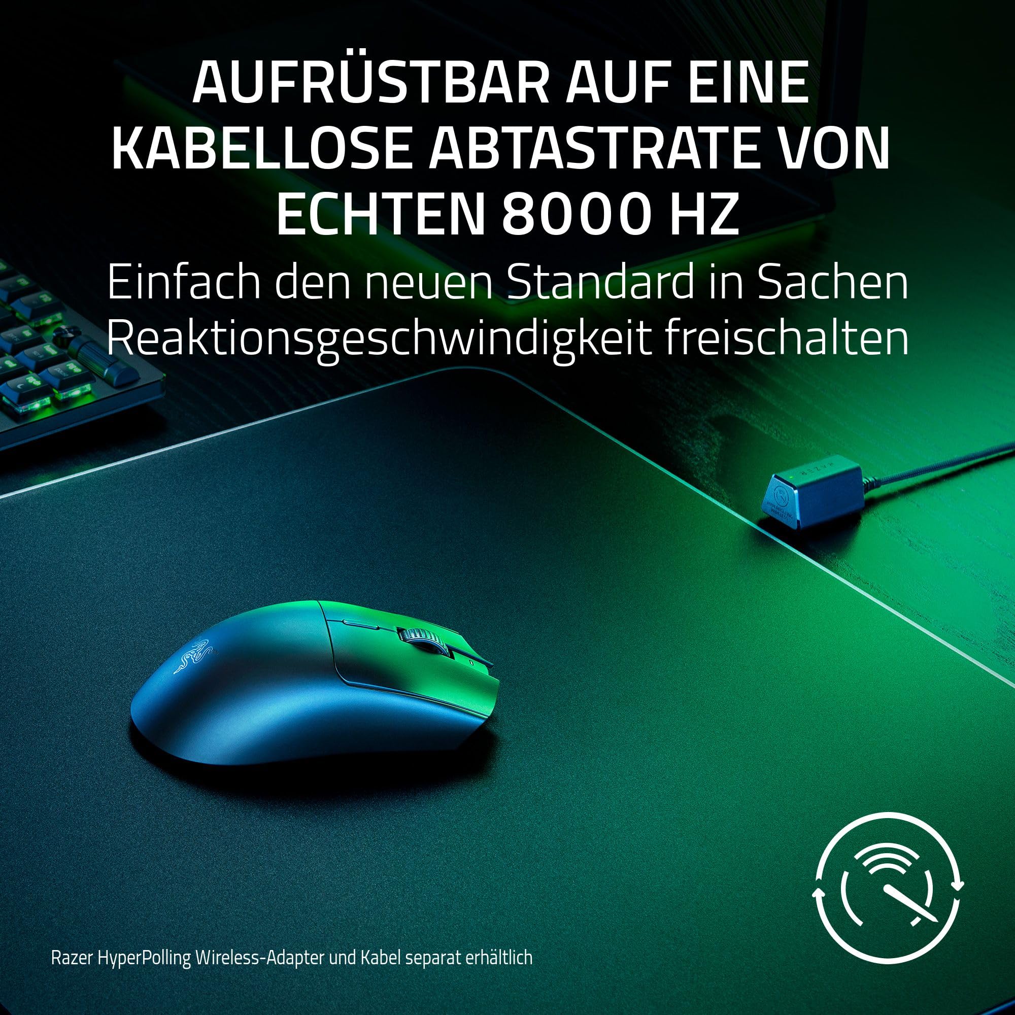 Razer Viper V3 HyperSpeed - Kabellose Esports Maus (Focus Pro 30K Optical Sensor, Bis zu 280 Std. Akku, Mechanische Maus-Switches der 2. Generation, kabellose Abtastrate von 4000 Hz) Schwarz - Image 7