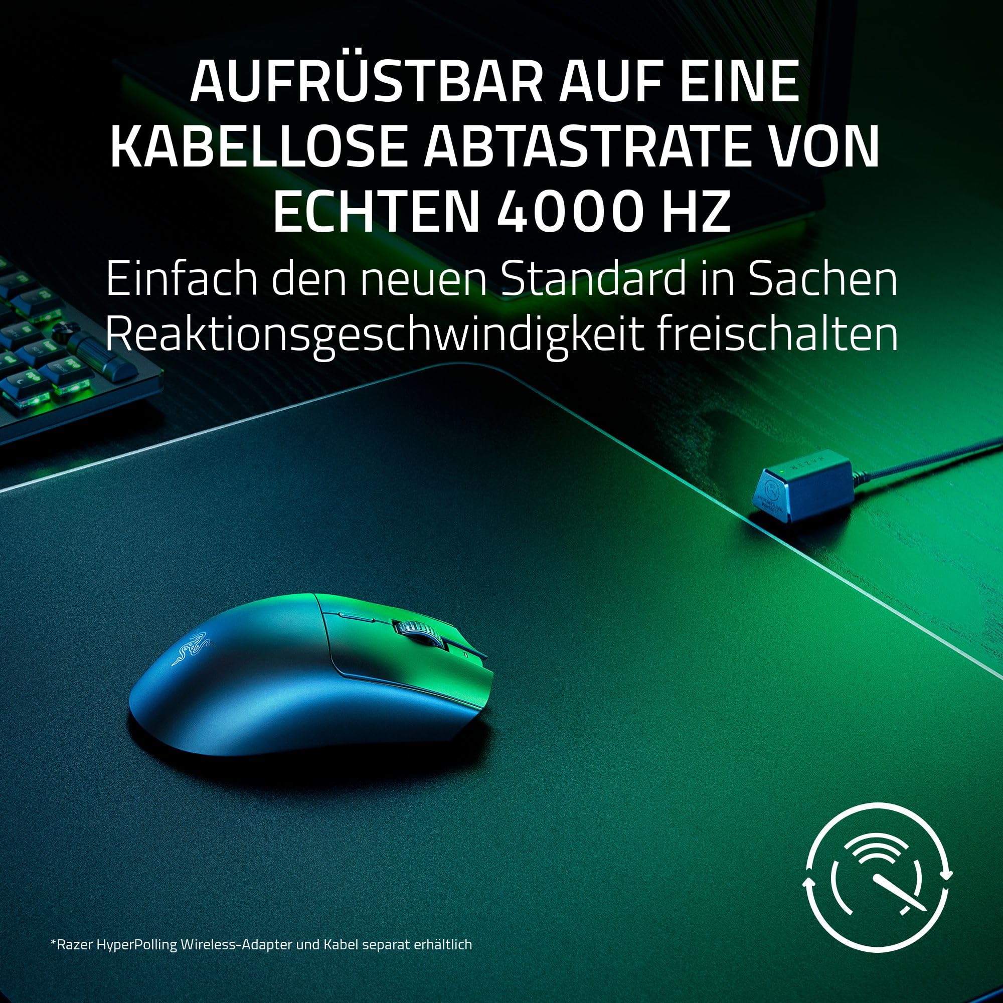 Razer Viper V3 HyperSpeed - Kabellose Esports Maus (Focus Pro 30K Optical Sensor, Bis zu 280 Std. Akku, Mechanische Maus-Switches der 2. Generation, kabellose Abtastrate von 4000 Hz) Schwarz - Image 8