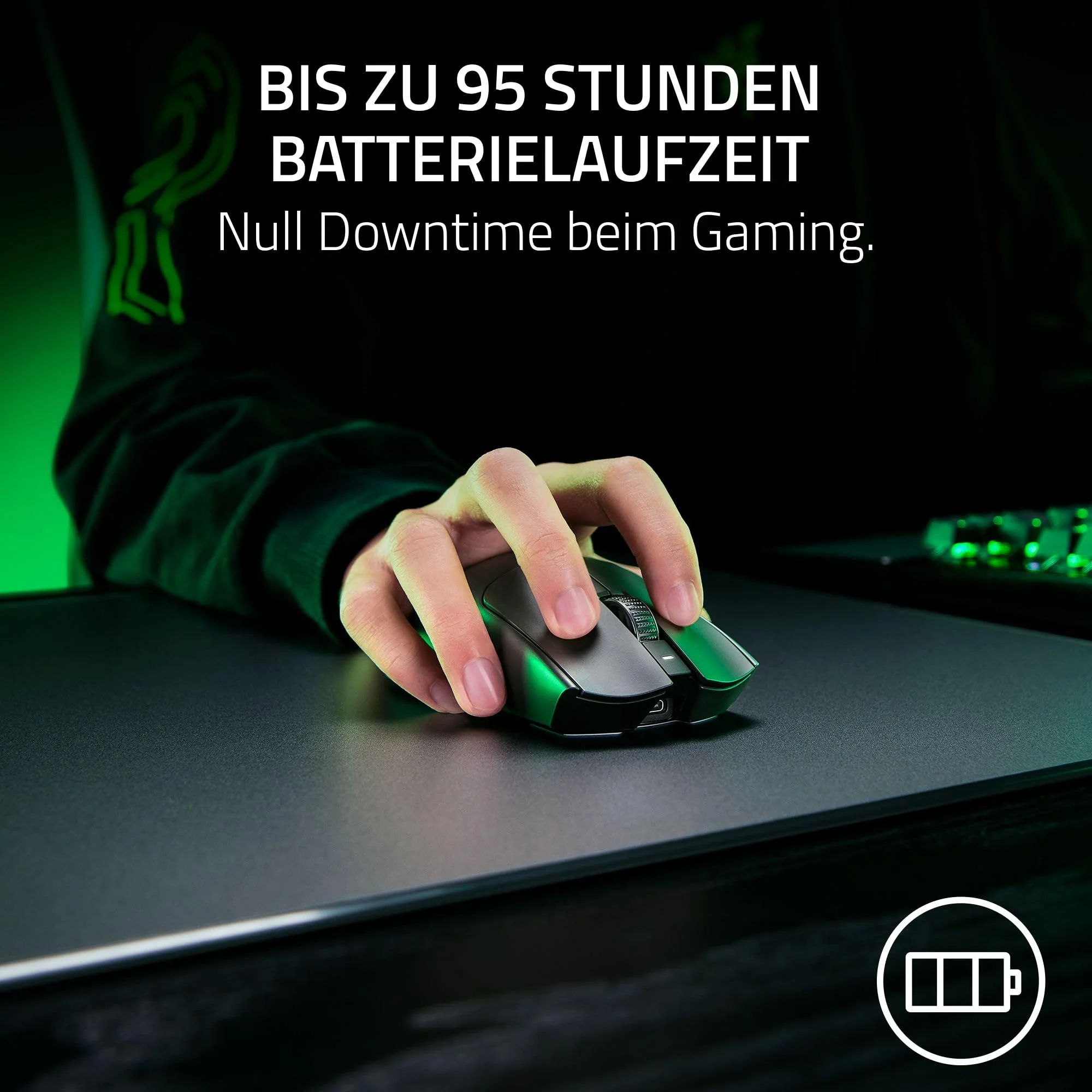 Razer Viper V3 Pro - Ultraleichte kabellose Esports Gaming-Maus (8k Hz HyperPolling, 54g leichtes Design, Focus Pro Sensor 35K DPI, HyperSpeed Wireless, 95 Stunden Akkulaufzeit) Schwarz - Image 6