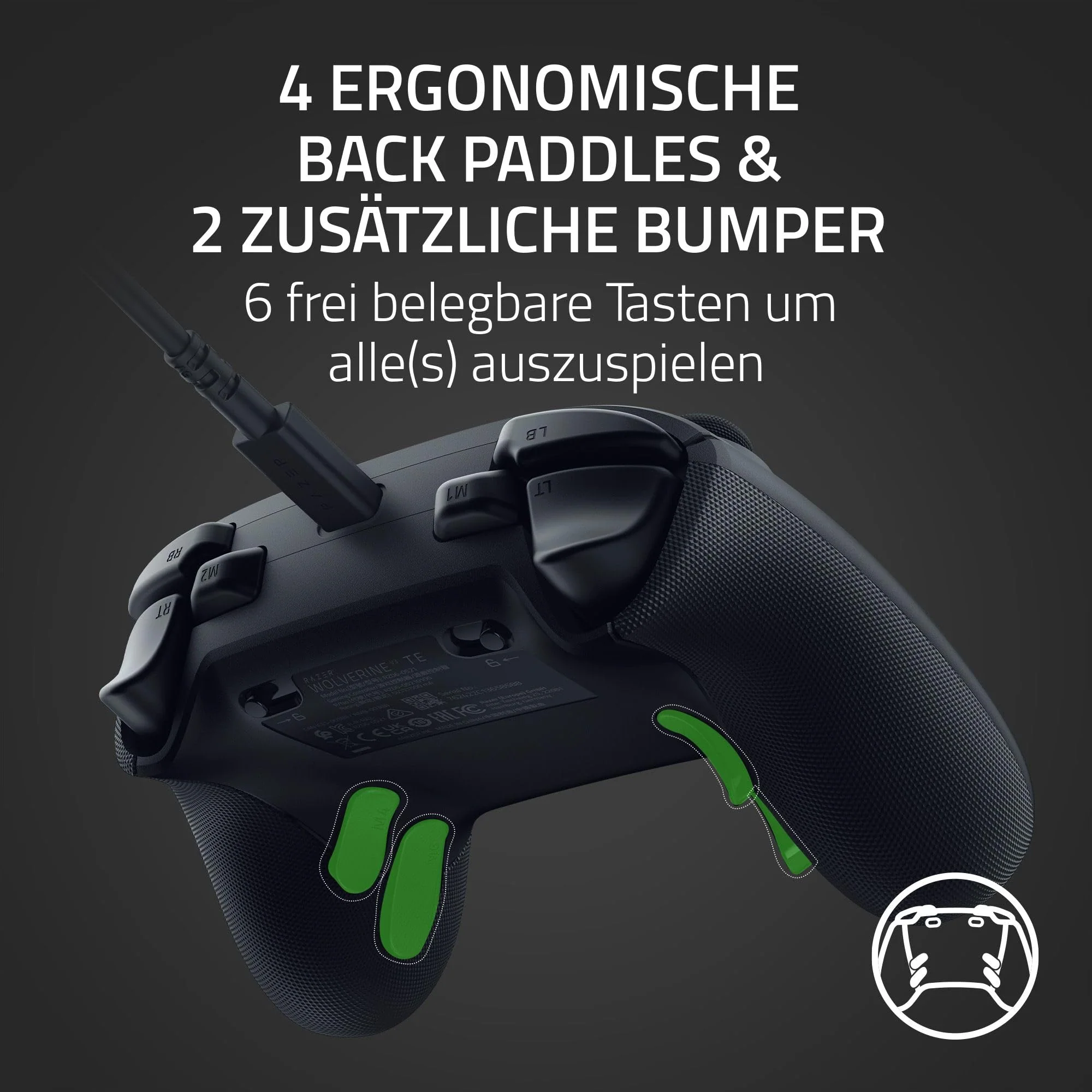 Razer Wolverine V3 Tournament Edition - Kabelgebundener Esports Controller für Xbox X|S & PC (Mecha Tactile Action Buttons, Pro HyperTriggers, 8-Wege D-Pad, 3m USB-C Kabel) Schwarz - Image 6
