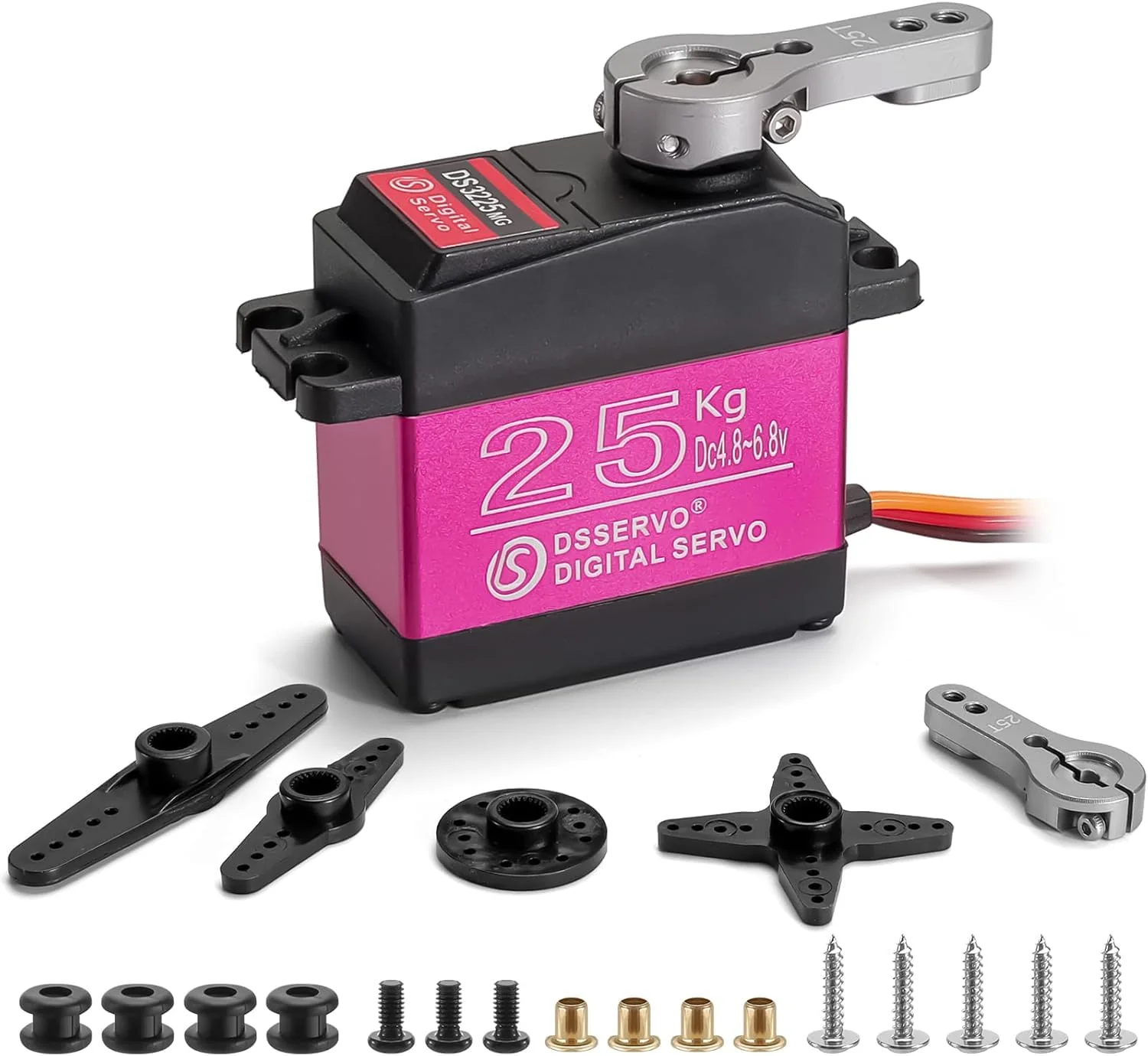 RC Servo 25kg Digital Lenkservo Wasserdicht Servo High Torque Digitale Servo Modellbau Metallgetriebe Servomotor 180° Servos DS3225 für RC Auto Car Roboter 1/10 1/8