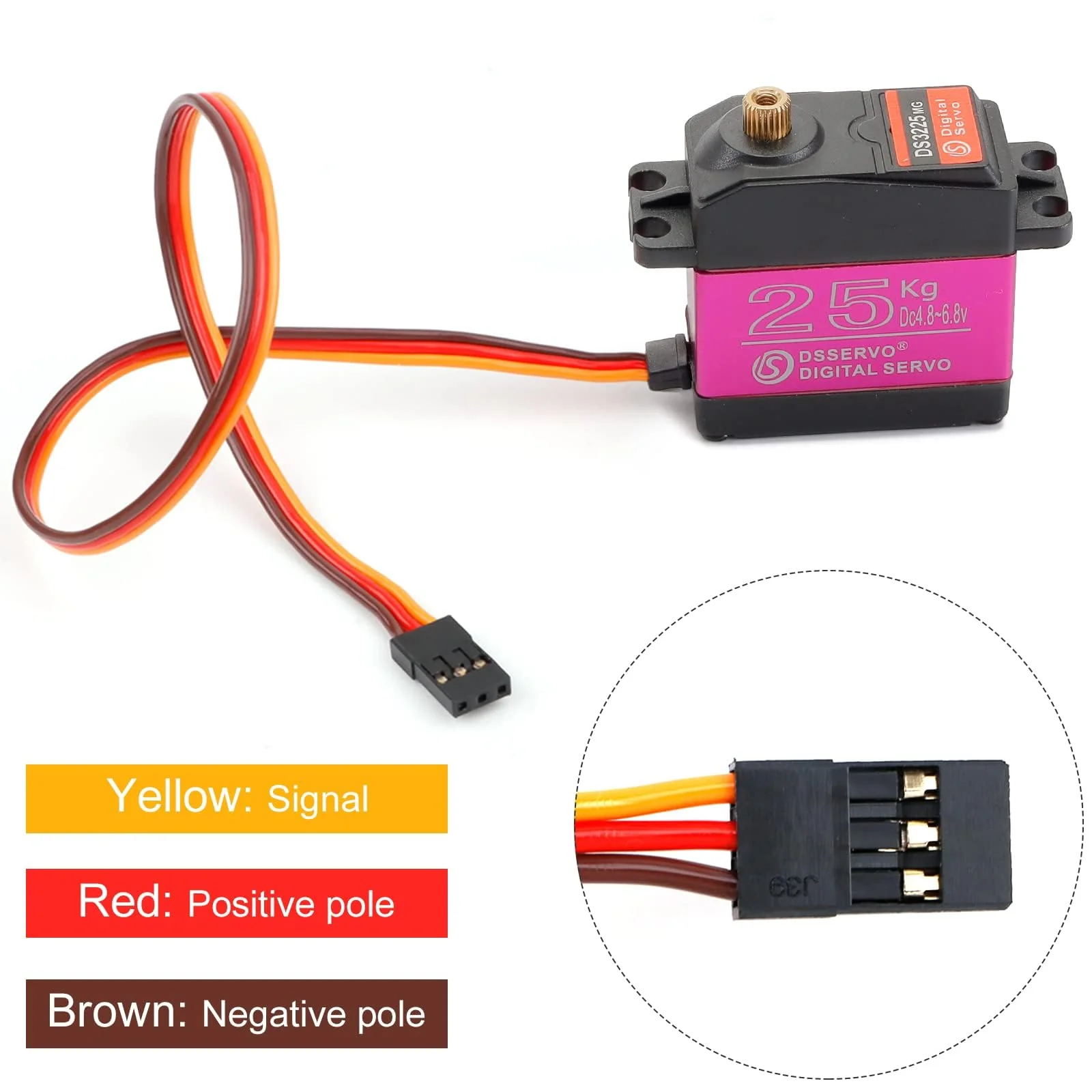 RC Servo 25kg Digital Lenkservo Wasserdicht Servo High Torque Digitale Servo Modellbau Metallgetriebe Servomotor 180° Servos DS3225 für RC Auto Car Roboter 1/10 1/8 - Image 6