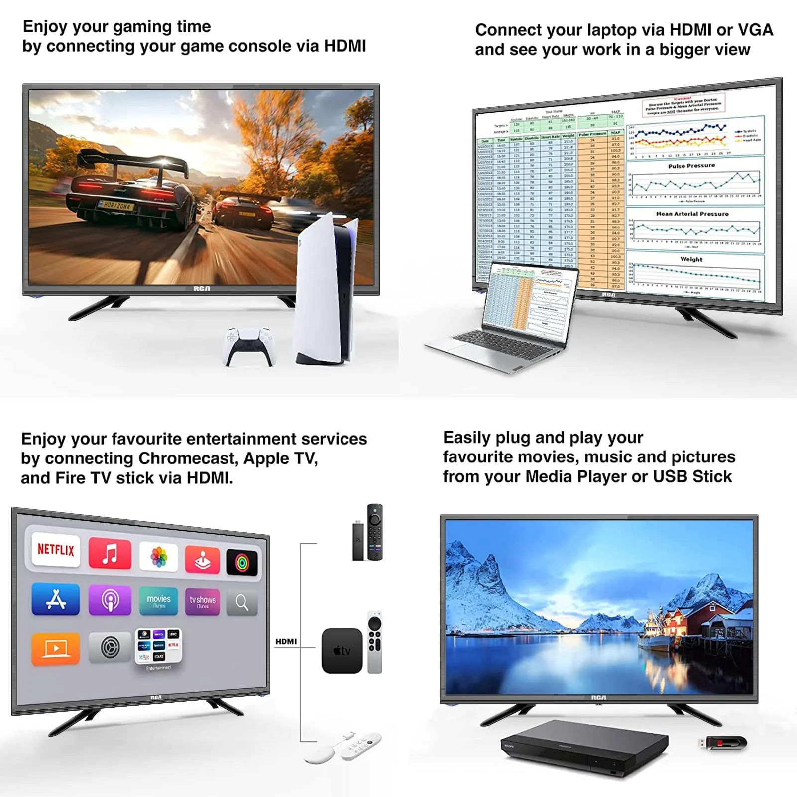 RCA iRB22H3C Fernseher 22 Zoll (TV 56 cm), Dolby Audio, Triple Tuner DVB-C/T2/S2, VGA, HDMI, USB, digitaler Audioausgang, inkl. Hotelmodus, 230V & 12V KFZ-Adapter, optional für Wohnmobil, 2023 - Image 6