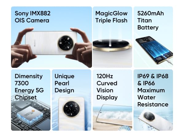 realme 14 Pro Smartphone 5g, 12 + 512GB,Grey,Sony IMX882 OIS AI Camera,Cold-Sensitive Color-Changing Design,5260 mAh Battery,IP69,120Hz Eye Protection Display,Amazon Exclusive (No Adapter) - Image 4