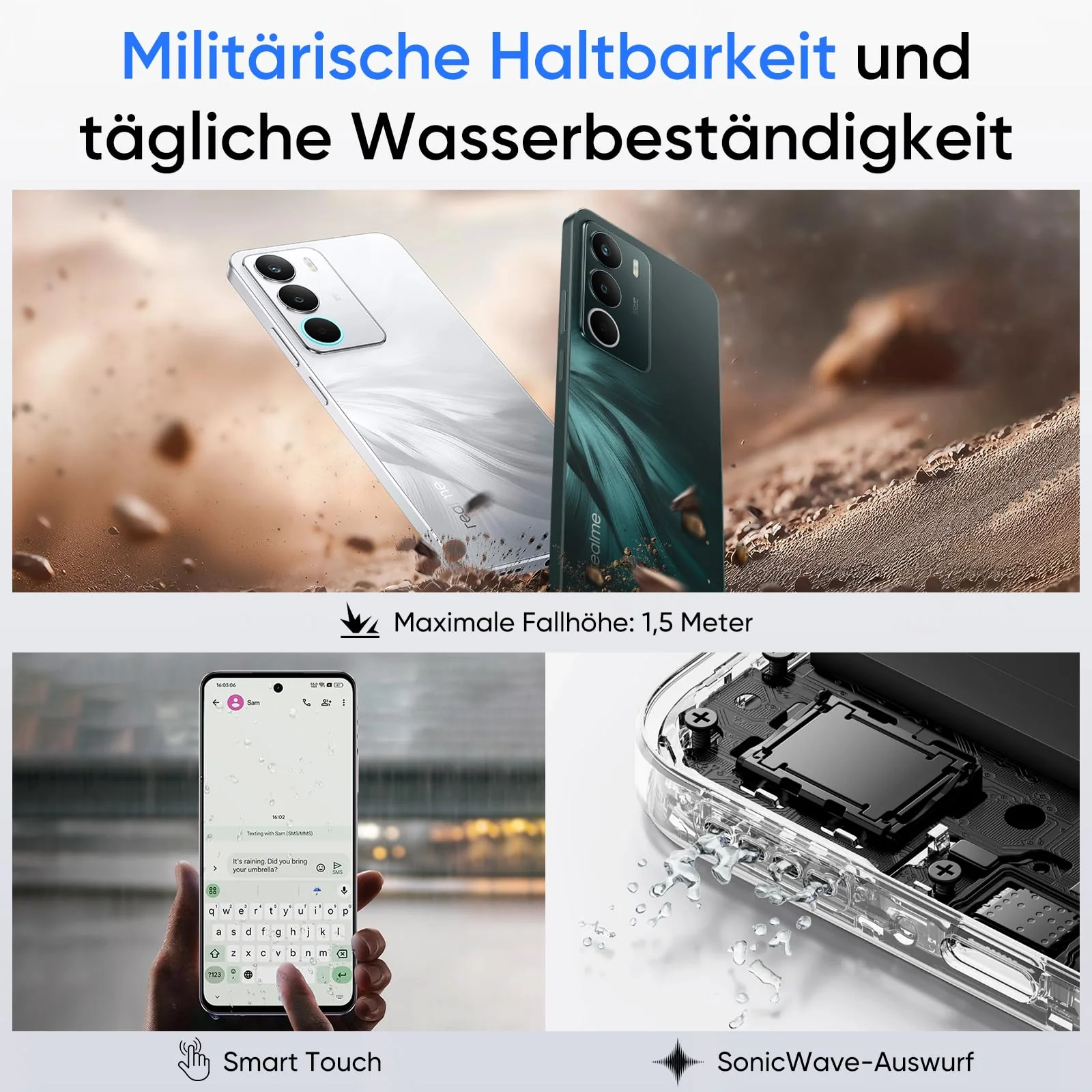 realme C71 Smartphone 8 + 256 GB, 5G Handy, 50 MP Kamera, 6,67 Zoll bis 120 Hz Display, 6000 mAh großer Akku, Stoßfestigkeit in Militärqualität, NFC, Waldeule, ohne Adapter - Image 5