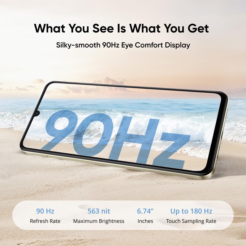 realme Note 70T Smartphone 4+256 GB, 6.000 mAh Akku, 15 W Schnellladung mit 6 W Rückladung, 24 GB dynamischer RAM, Display mit 90 Hz Sehkomfort, Schwarz - Image 4