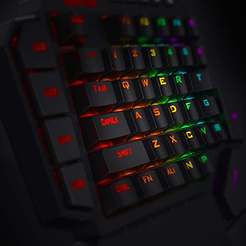 Redragon K585 DITI Einhand RGB Mechanische Gaming-Tastatur, Blaue Schalter, Typ-C Professionelle Gaming-Tastatur mit 7 Integrierten Makrotasten, Abnehmbare Handgelenkstütze, 42 Tasten - Image 3