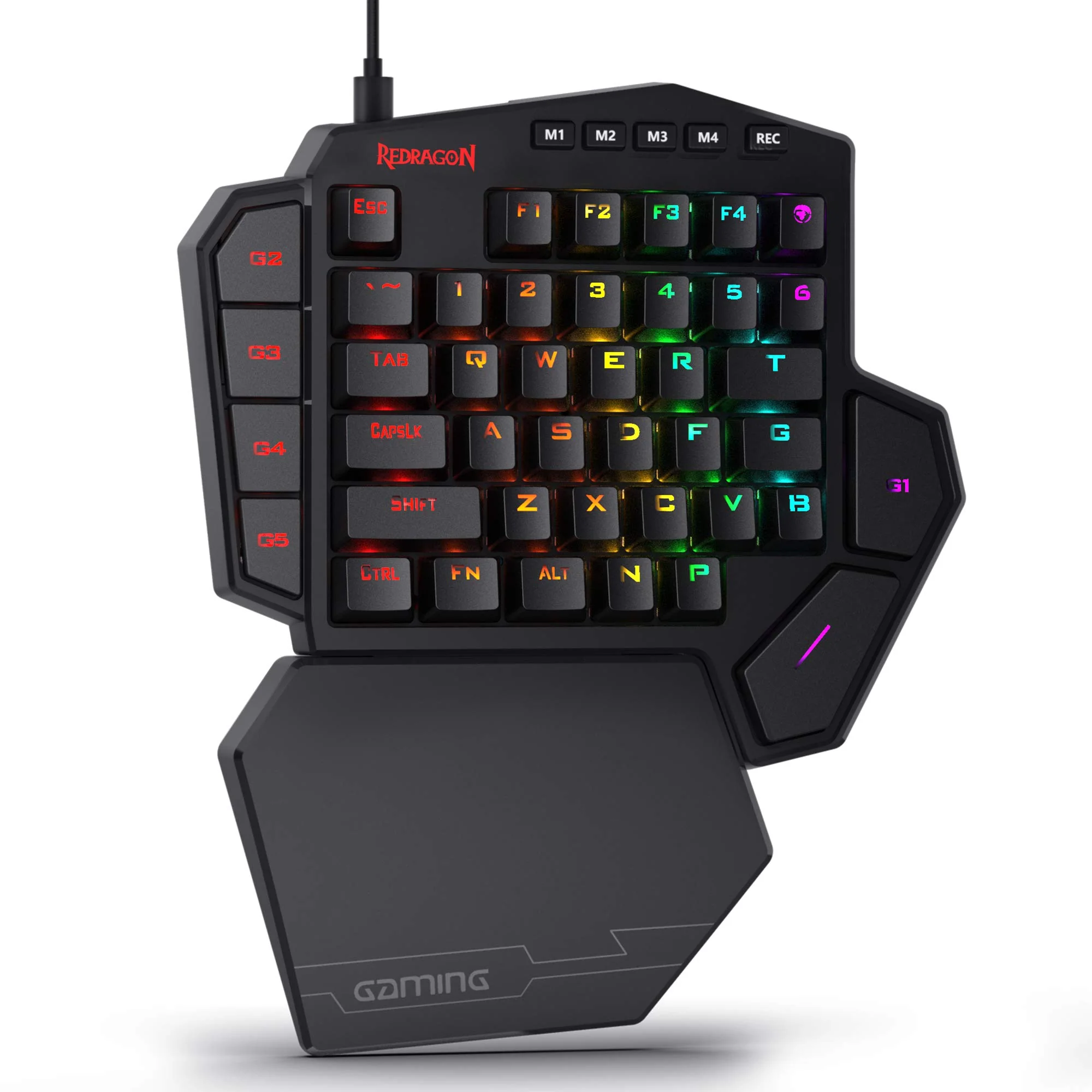 Redragon K585 DITI Einhand RGB Mechanische Gaming-Tastatur, Rote Schalter, Typ-C Professionelle Gaming-Tastatur mit 7 Integrierten Makrotasten, Abnehmbare Handgelenkstütze, 42 Tasten - Image 8
