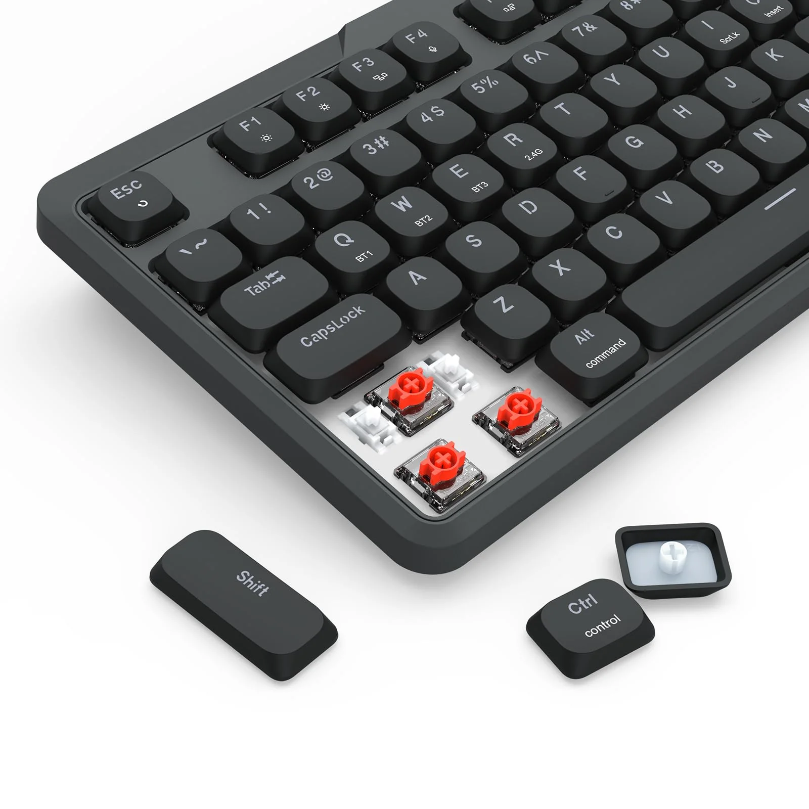 Redragon K706 PRO 75% kabellose Gasket RGB-Gaming-Tastatur, 3-Modi, 82 Tasten, kompakte mechanische Tastatur mit ultraflacher Platine, flachem linearen roten Schalter und Dual-Win/MAC-System - Image 3