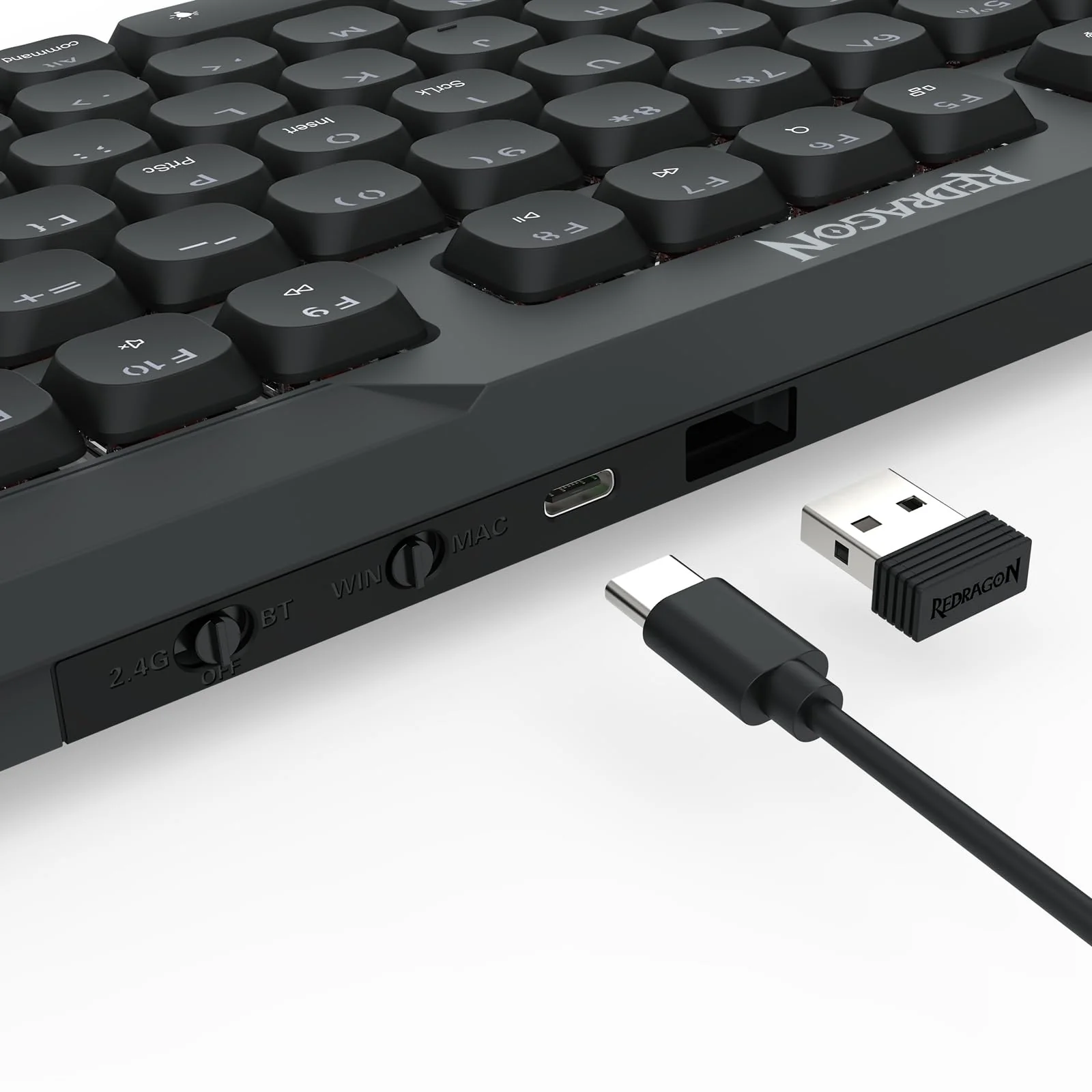 Redragon K706 PRO 75% kabellose Gasket RGB-Gaming-Tastatur, 3-Modi, 82 Tasten, kompakte mechanische Tastatur mit ultraflacher Platine, flachem linearen roten Schalter und Dual-Win/MAC-System - Image 6