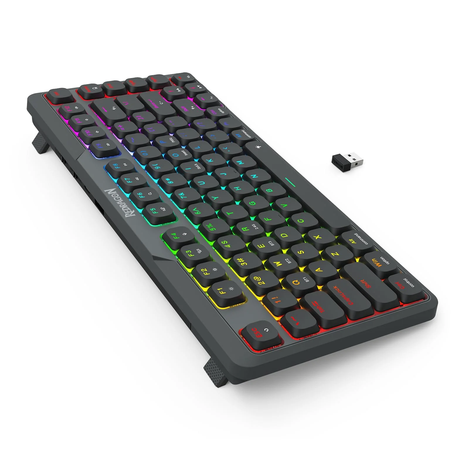 Redragon K706 PRO 75% kabellose Gasket RGB-Gaming-Tastatur, 3-Modi, 82 Tasten, kompakte mechanische Tastatur mit ultraflacher Platine, flachem linearen roten Schalter und Dual-Win/MAC-System - Image 8