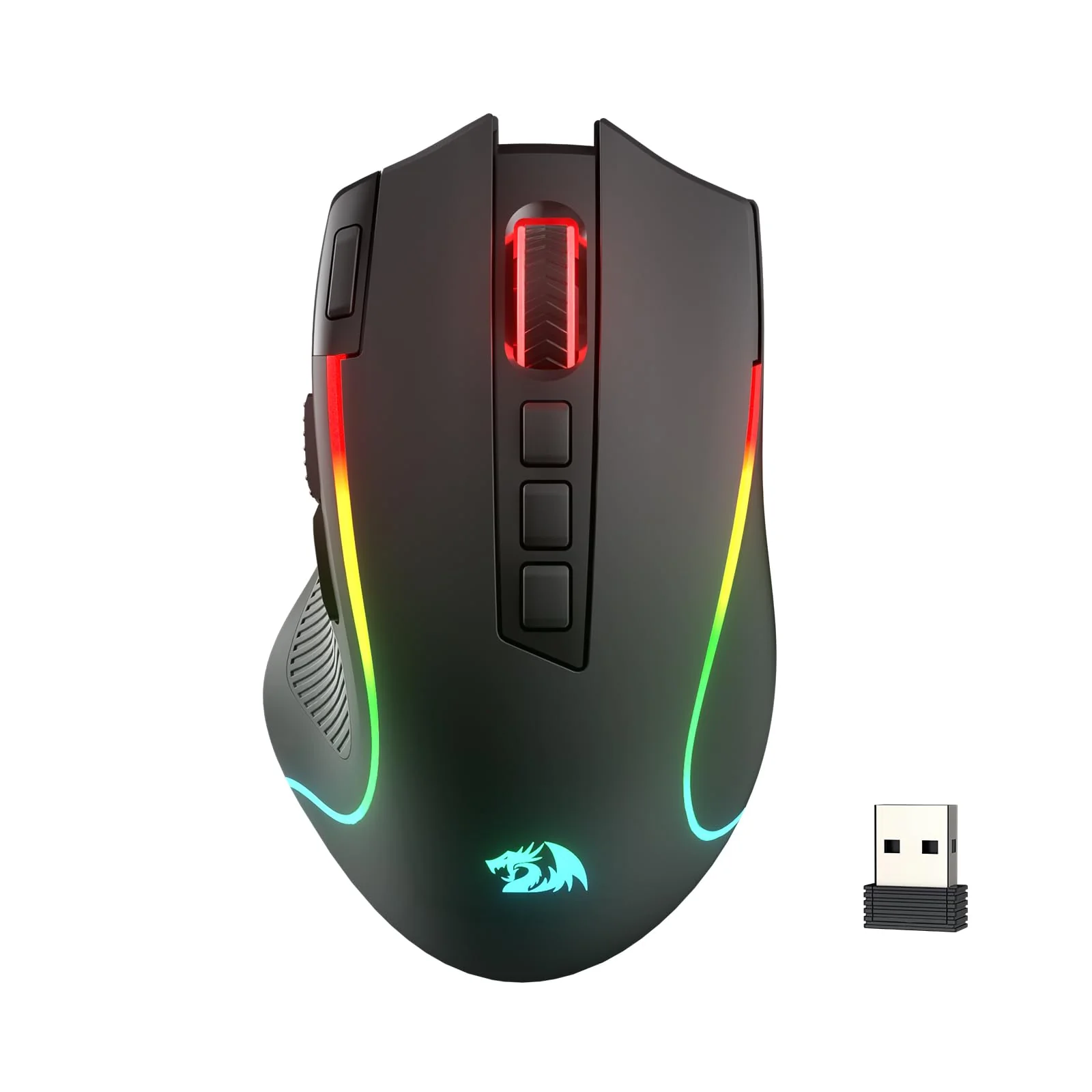 Redragon M612 PRO RGB Gaming Maus 8000 DPI Kabelgebundene/Kabellose Maus mit 9 Programmierbaren Tasten & 6 Hintergrundbeleuchtungsmodi BT & 2.4G Drahtlose Softwareunterstützung - Image 3