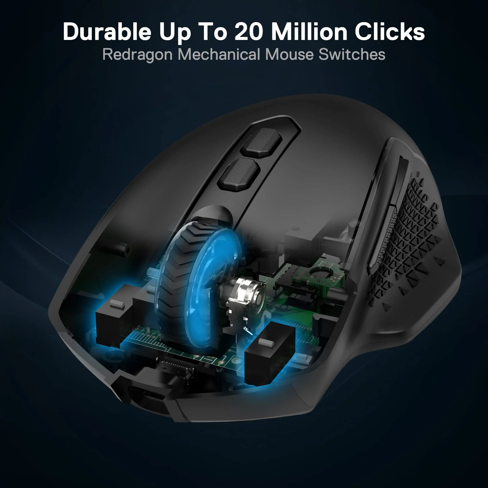 Redragon M810 Pro Kabellose Gaming-Maus, 10000 DPI Kabelgebundene/Kabellose Maus mit Schnellfeuertaste, 8 Makrotasten, 45 Stunden Dauerleistung und RGB-Hintergrundbeleuchtung für PC/Mac/Laptop - Image 6