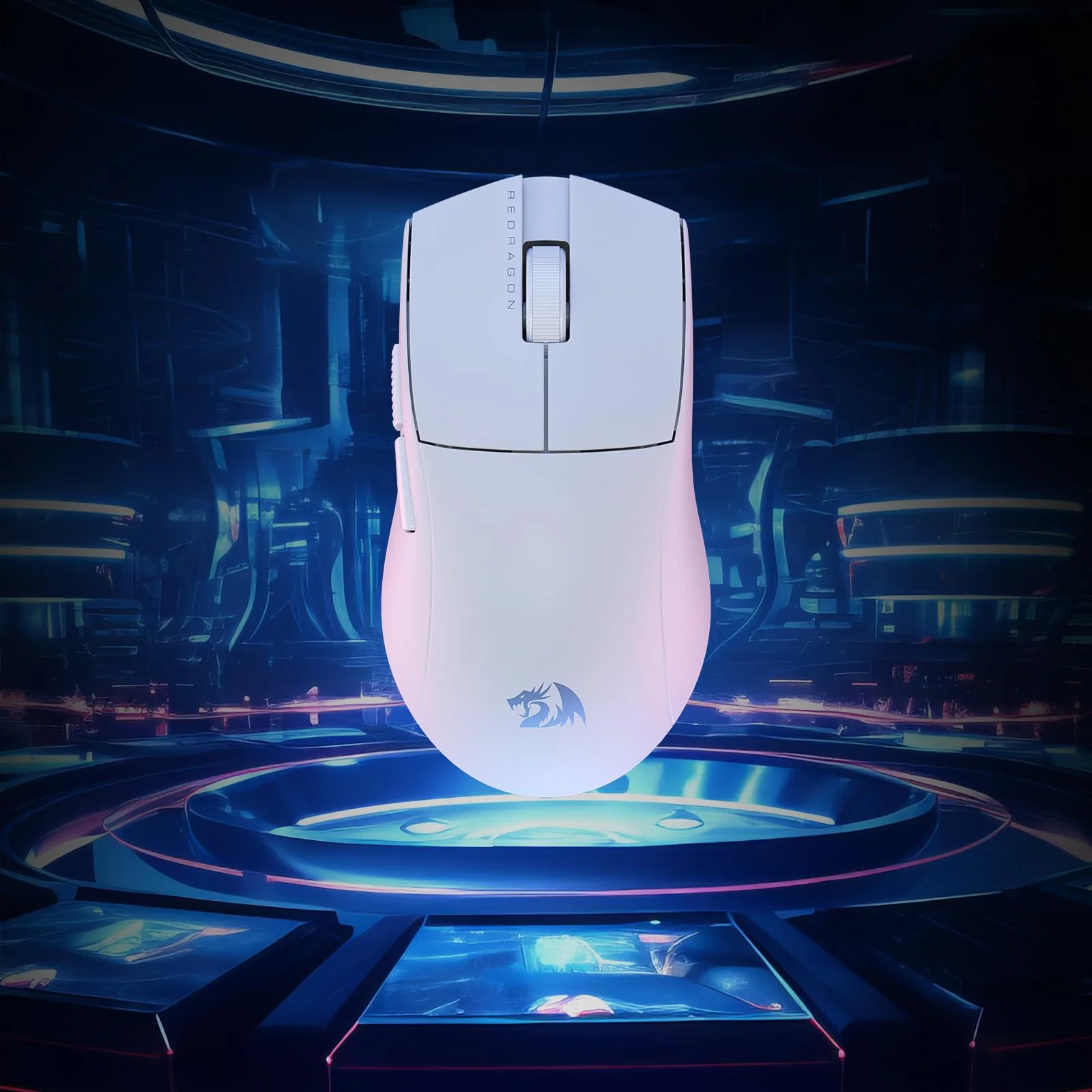Redragon M916 Kabellose Gaming Maus, 49G Ultra-Light 8K DPI 2.4G Kabellose Gaming-Maus mit ergonomischem Griff, voll programmierbare Tasten, Software unterstützt DIY Keybinds & DPI, Weiß - Image 3