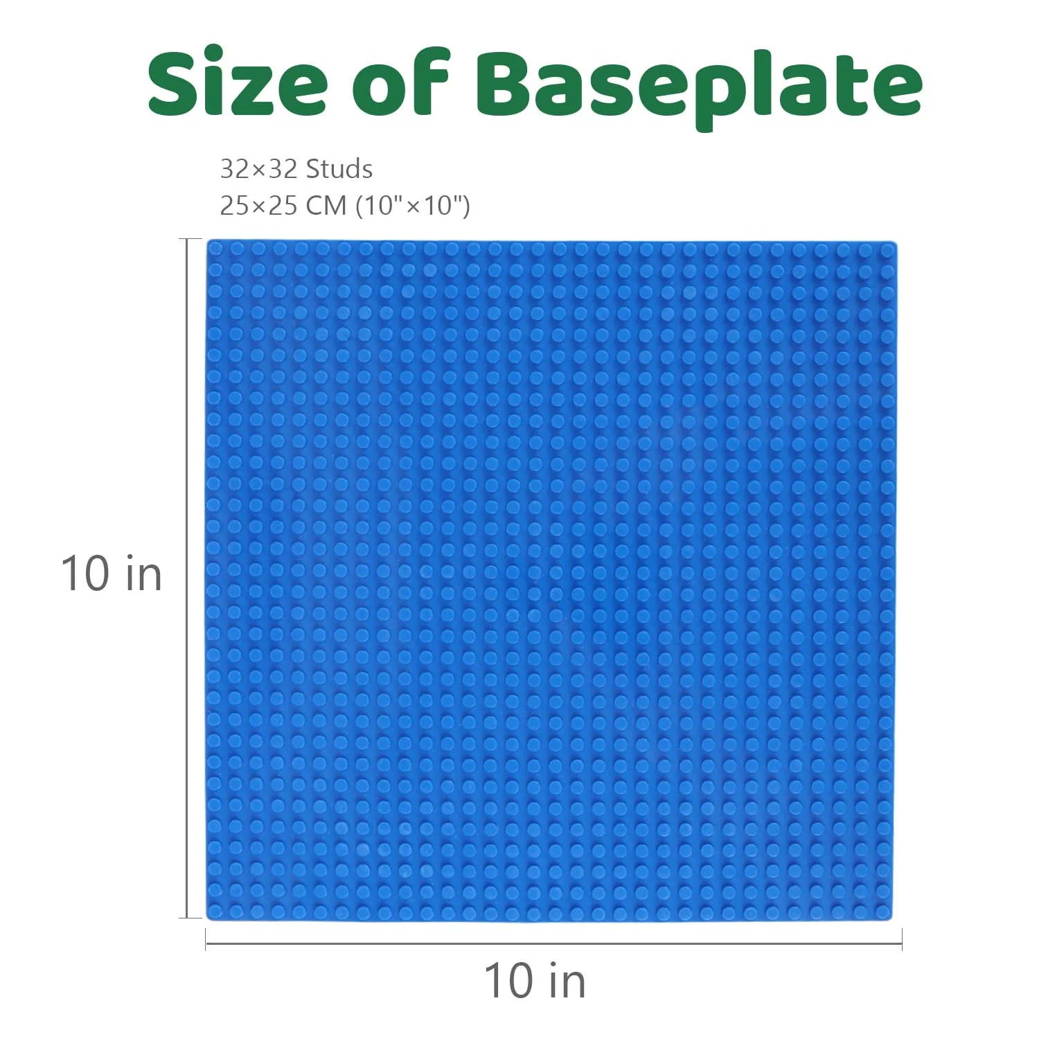 Reenwee 6 Packungen Classic Grundplatten, 10x10 Zoll mit 32x32 Stollen, Bauklötze Grundplatte, quadratische Grundplatten 32x32 Bauen und langlebige und stabile Anzeigetafel (blau*2,grün*2,grau*2) - Image 7