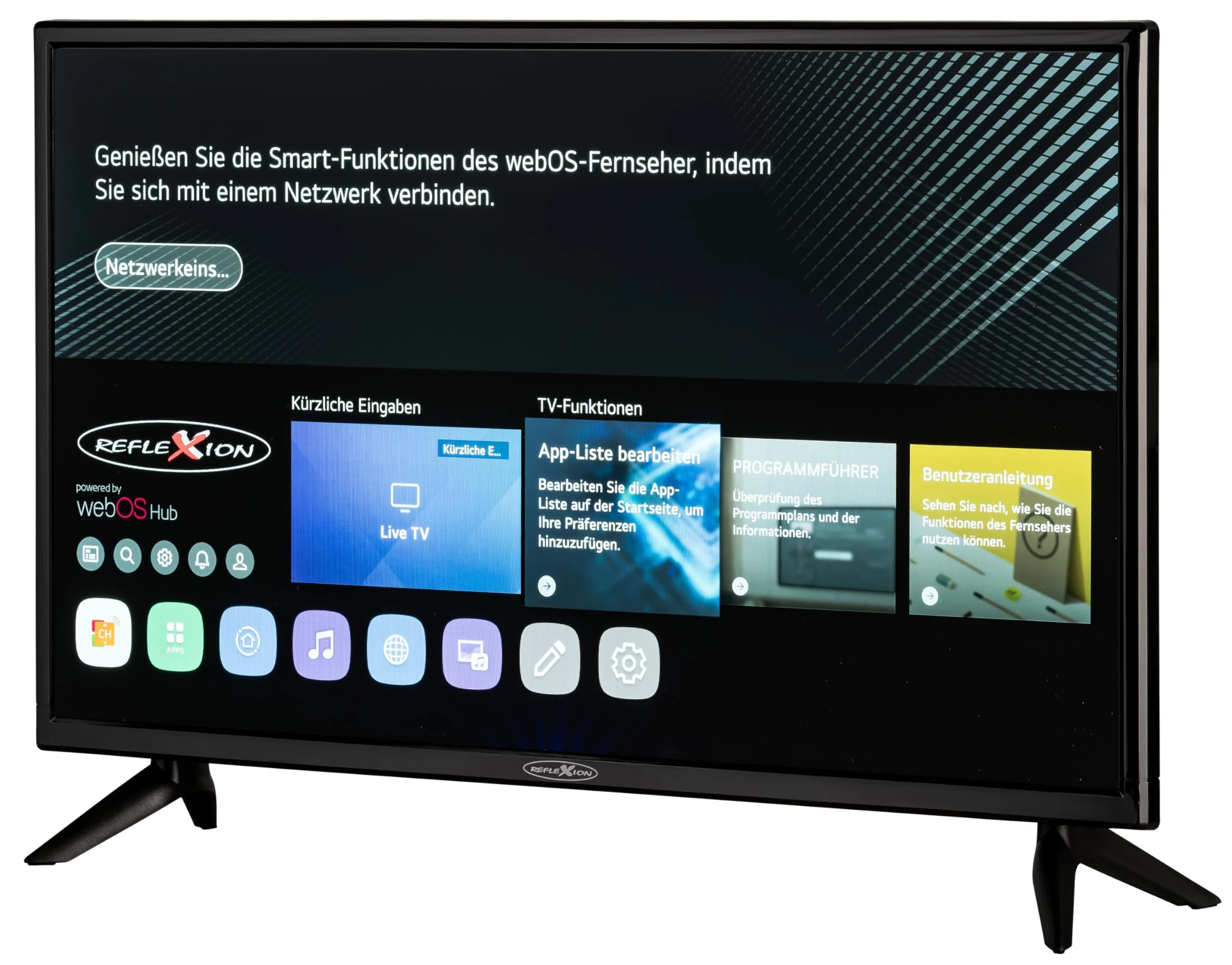 REFLEXION LED24IBT Smart LED Fernseher, LG webOSHub, 60 cm / 24 Zoll, Wohnwagen/Wohnmobil/Camping/Caravan/Boot/LKW TV, 12/230 Volt, Full HD, Triple Tuner, DVB-T2HD, DVB-S2, DVB-C, Bluetooth, WLAN - Image 2