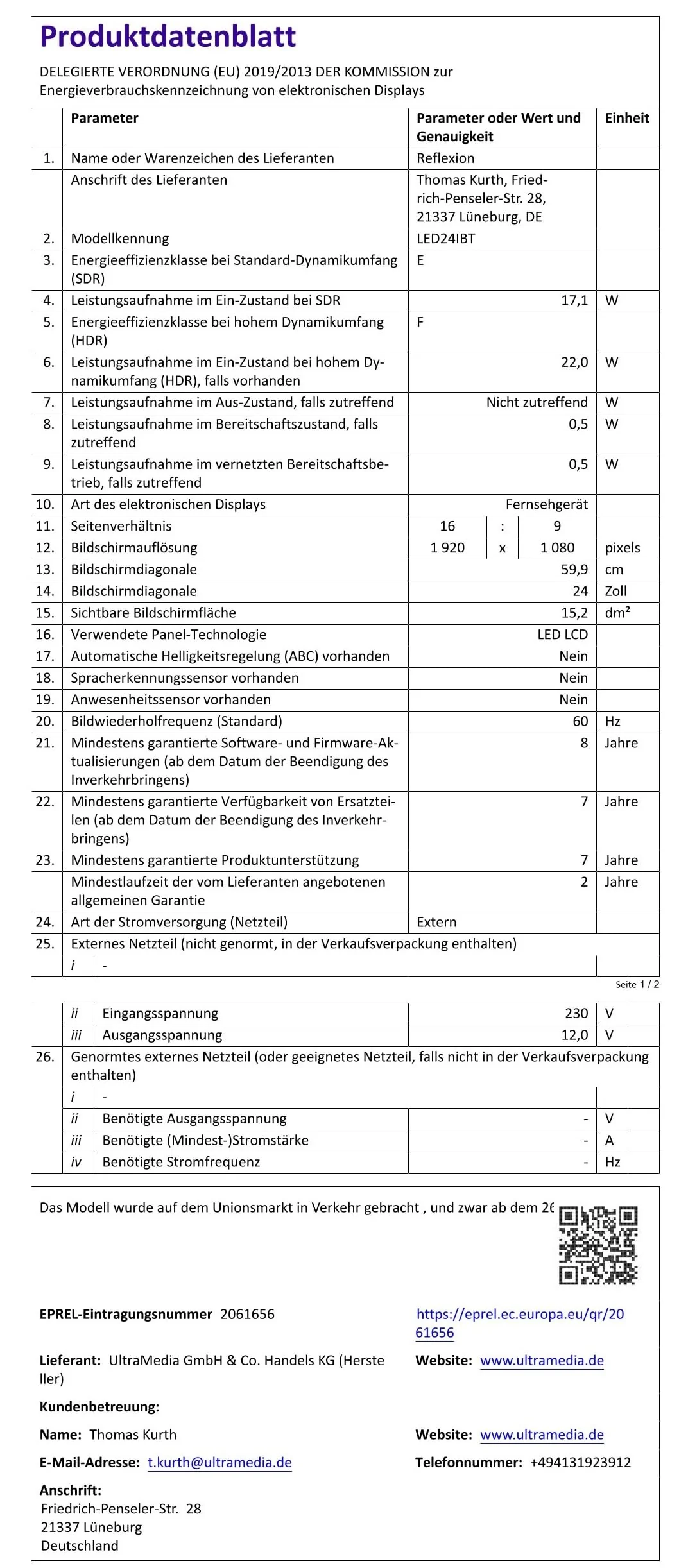 REFLEXION LED24IBT Smart LED Fernseher, LG webOSHub, 60 cm / 24 Zoll, Wohnwagen/Wohnmobil/Camping/Caravan/Boot/LKW TV, 12/230 Volt, Full HD, Triple Tuner, DVB-T2HD, DVB-S2, DVB-C, Bluetooth, WLAN - Image 3