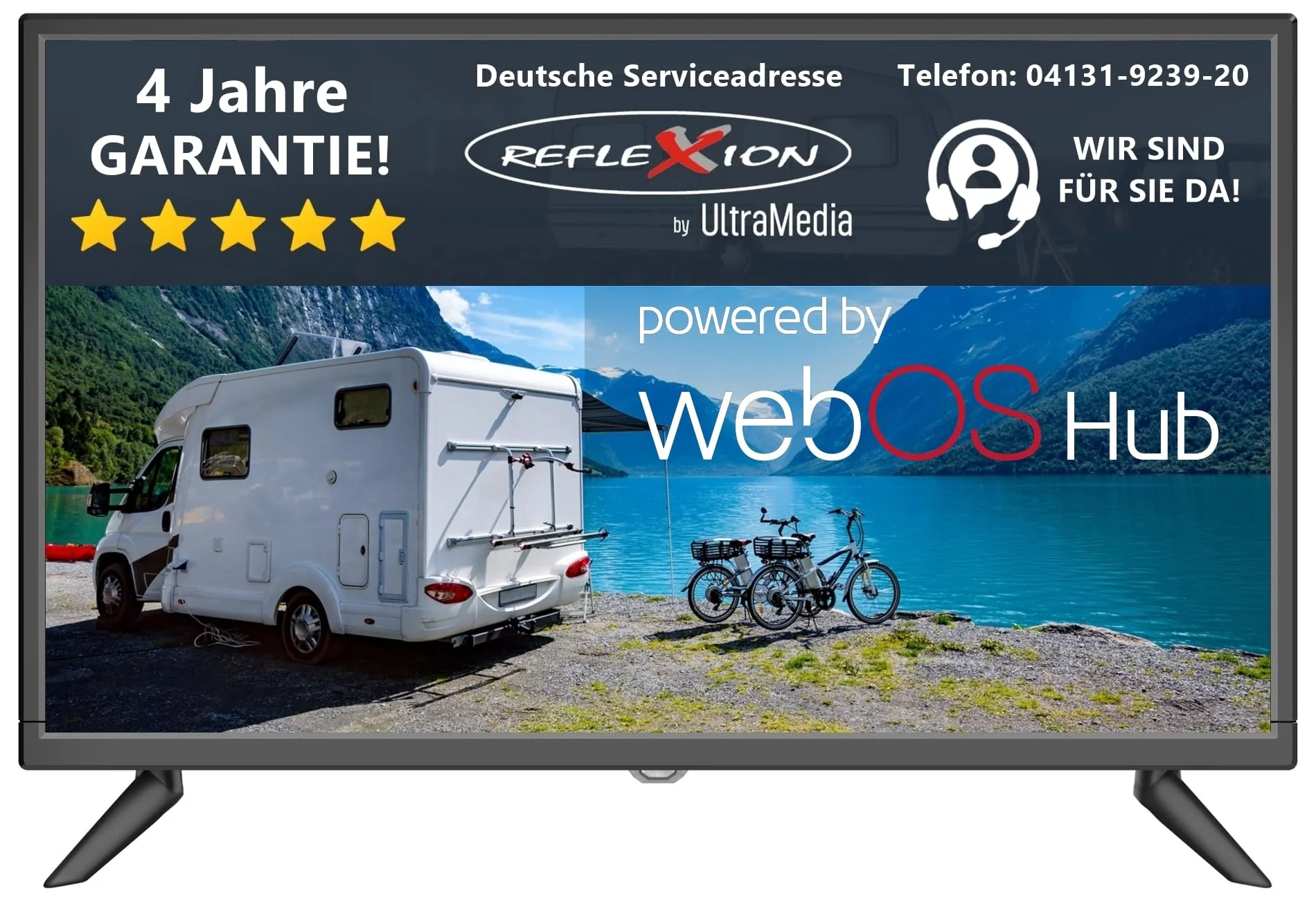 REFLEXION LED24IBT Smart LED Fernseher, LG webOSHub, 60 cm / 24 Zoll, Wohnwagen/Wohnmobil/Camping/Caravan/Boot/LKW TV, 12/230 Volt, Full HD, Triple Tuner, DVB-T2HD, DVB-S2, DVB-C, Bluetooth, WLAN - Image 5