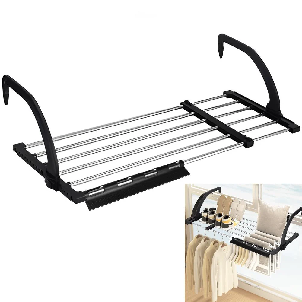 REFORUNG 1 Stück Heizkörper Wäschetrockner Edelstahl Wäscheständer Heizung 62-110cm Balkonwäschetrockner Ausziehbar Wäschehänger Balkon Hängewäschetrockner Klappbar Heizkörpertrockner für Socken - Image 3