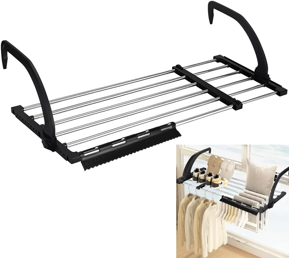 REFORUNG 1 Stück Heizkörper Wäschetrockner Edelstahl Wäscheständer Heizung 62-110cm Balkonwäschetrockner Ausziehbar Wäschehänger Balkon Hängewäschetrockner Klappbar Heizkörpertrockner für Socken - Image 4