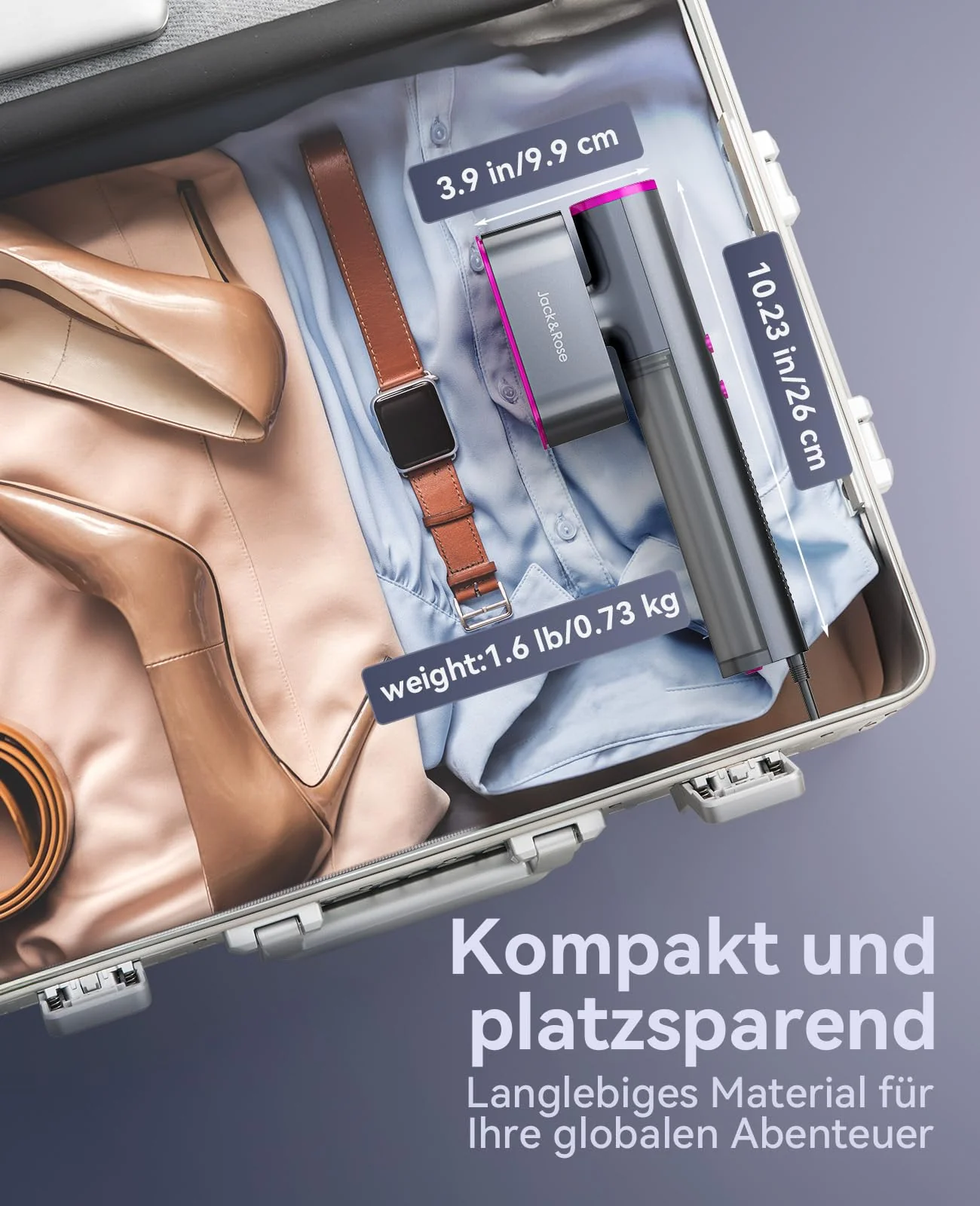 Reise Dampfglätter mit weltweiter Spannung(100-240V), Tragbare Steamer für Kleidung, 2-in-1 Reisebügeleisen 1000W Steam iron, 15s schnelles Aufheizen Steamer dampfglätter für Globale Reisen & Zuhause - Image 7